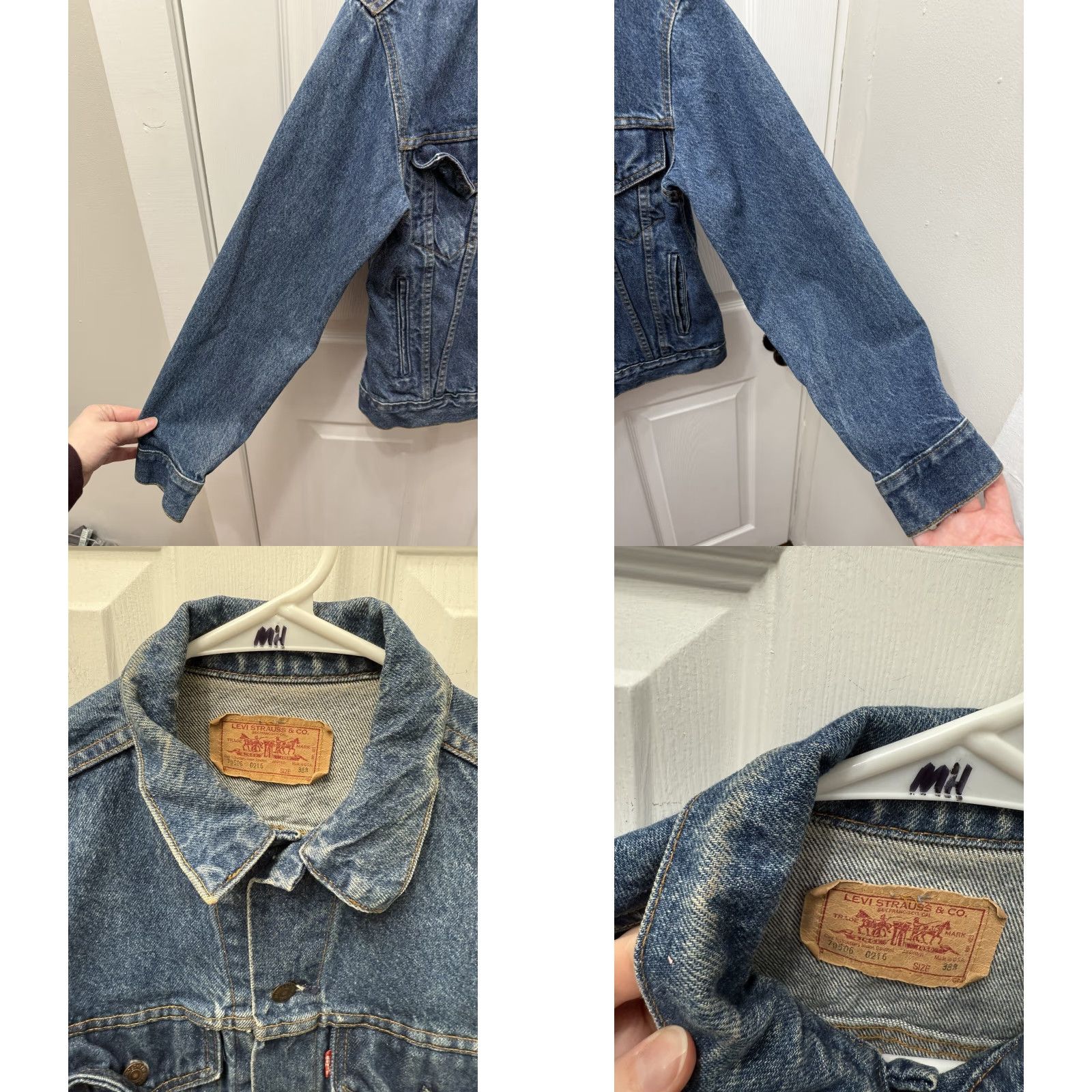Levi's VINTAGE Levi’s Denim Trucker Jacket Coat 38R USA 80s Blue Cotton Outdoor Outerwear Mens Womens Size US XXS / EU 40 - 8 Thumbnail