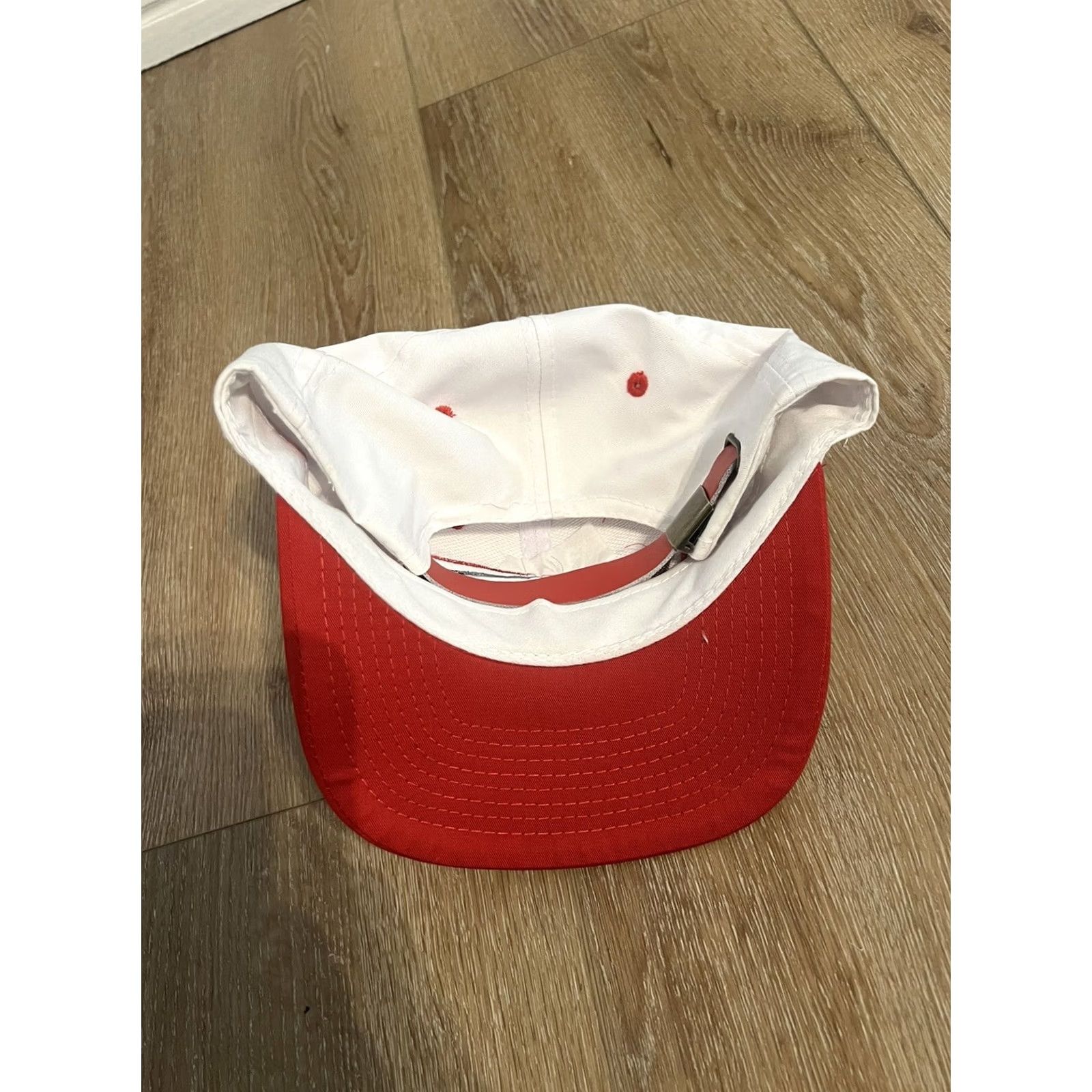 Vintage VINTAGE SNAP-ON Leather Strapback Hat Cap OSFM White Red Racing Cap Men Adjustable Hat Size ONE SIZE - 2 Thumbnail