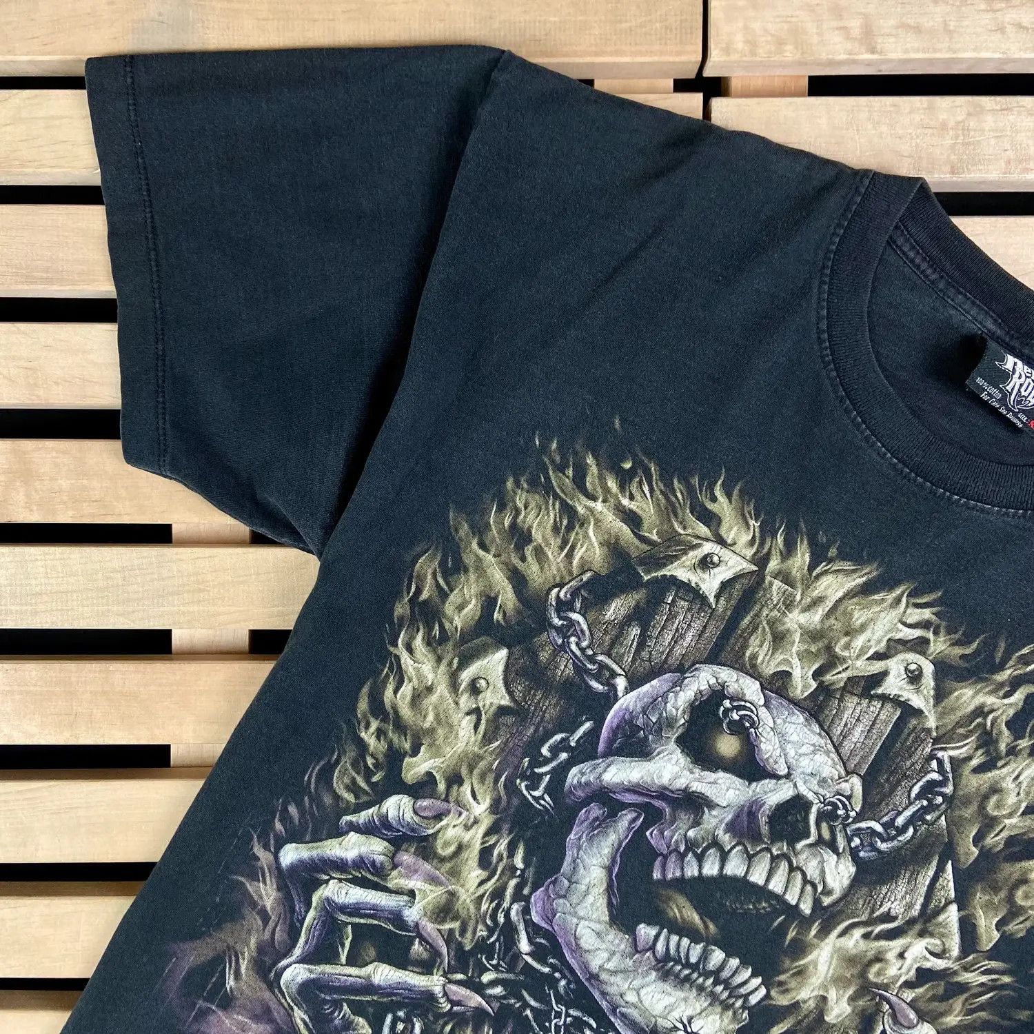 Band Tees × Vintage Mens Vintage T Shirt Metal Rock Size XL Skull Size US XL / EU 56 / 4 - 4 Thumbnail
