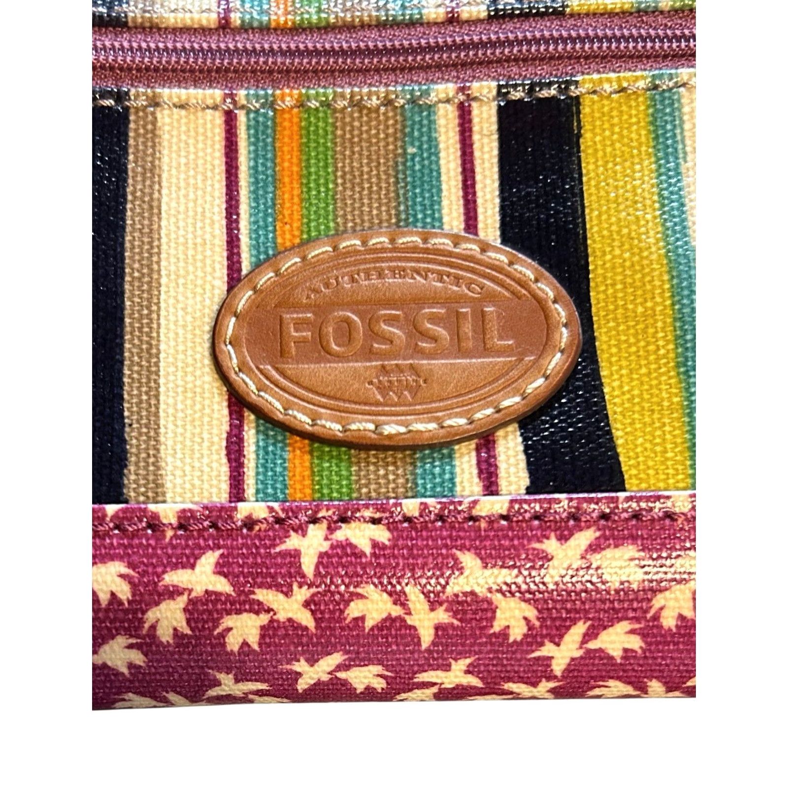 Fossil Fossil Wallet & Change Bag NWOT Women’s Purple Stripes & Birds Coated Canvas Zip-Around Wallet & Change Bag One Size Women’s Size ONE SIZE - 5 Thumbnail