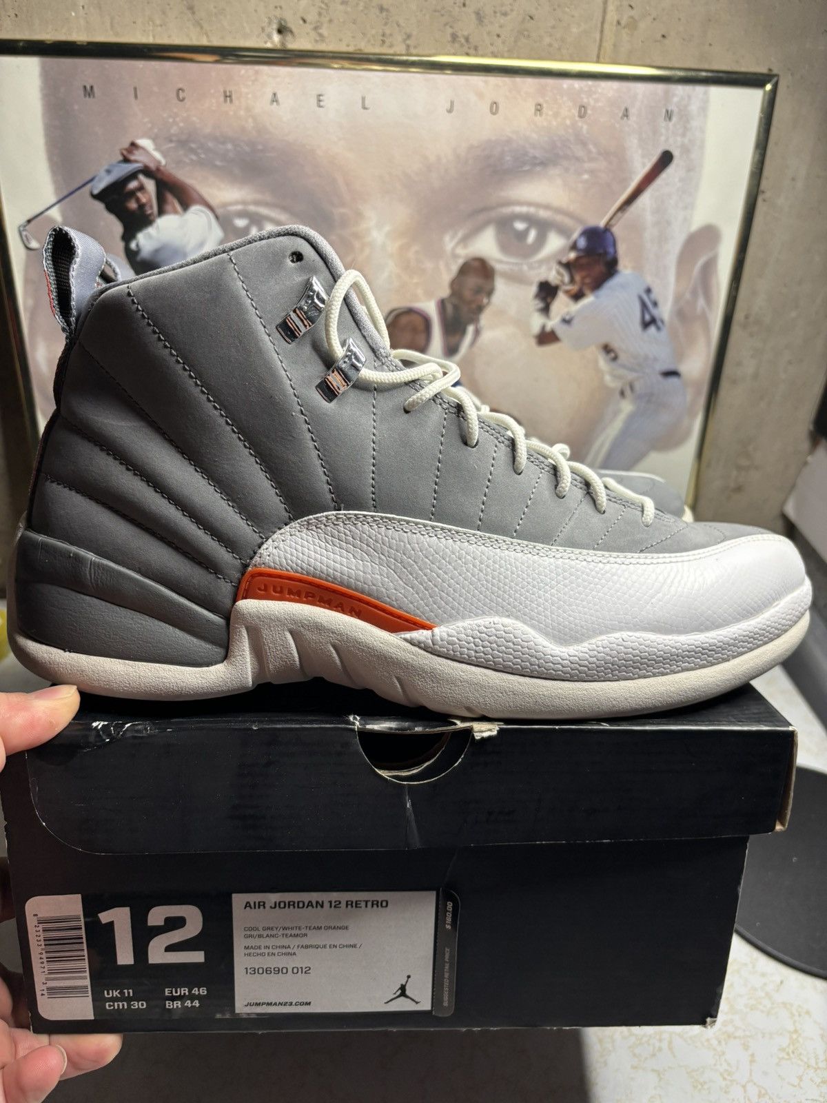 Jordan Brand Air Jordan 12 Retro Cool Grey 2012 Size US 12 / EU 45 - 1 Thumbnail