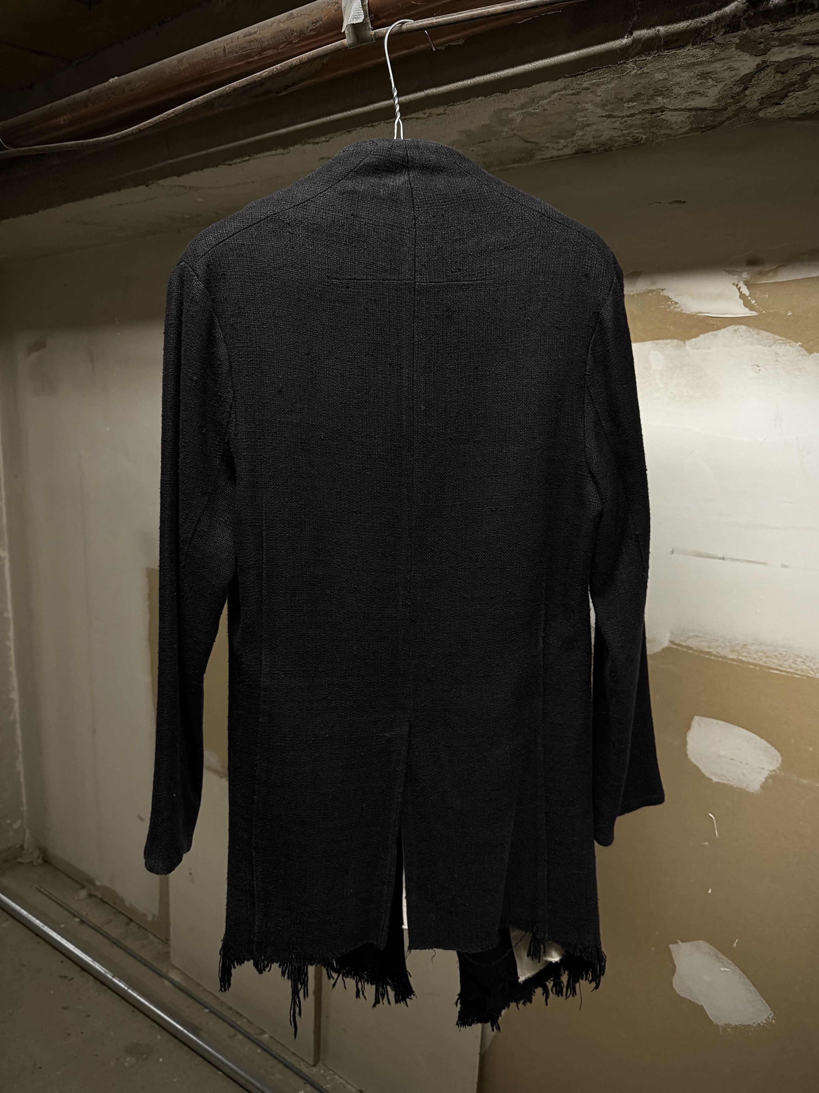 Aleksandr Manamis Aleksandr Manamïs Charcoal Grey Raw Silk Frayed Hem Coat Size US S / EU 44-46 / 1 - 9 Thumbnail