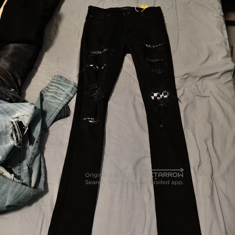 Amiri Amiri Size 30 Checkerboard art patchwork jeans Size US 30 / EU 46 - 1 Thumbnail