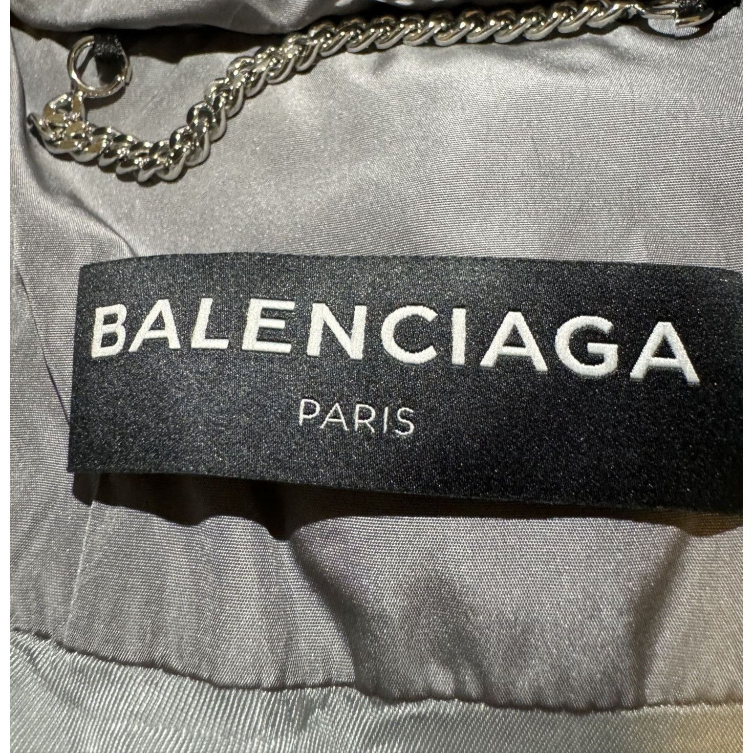 Balenciaga Balenciaga Gray Puffer Jacket With Chain Zipper Pull Polyest Size XL / US 12-14 / IT 48-50 - 6 Thumbnail