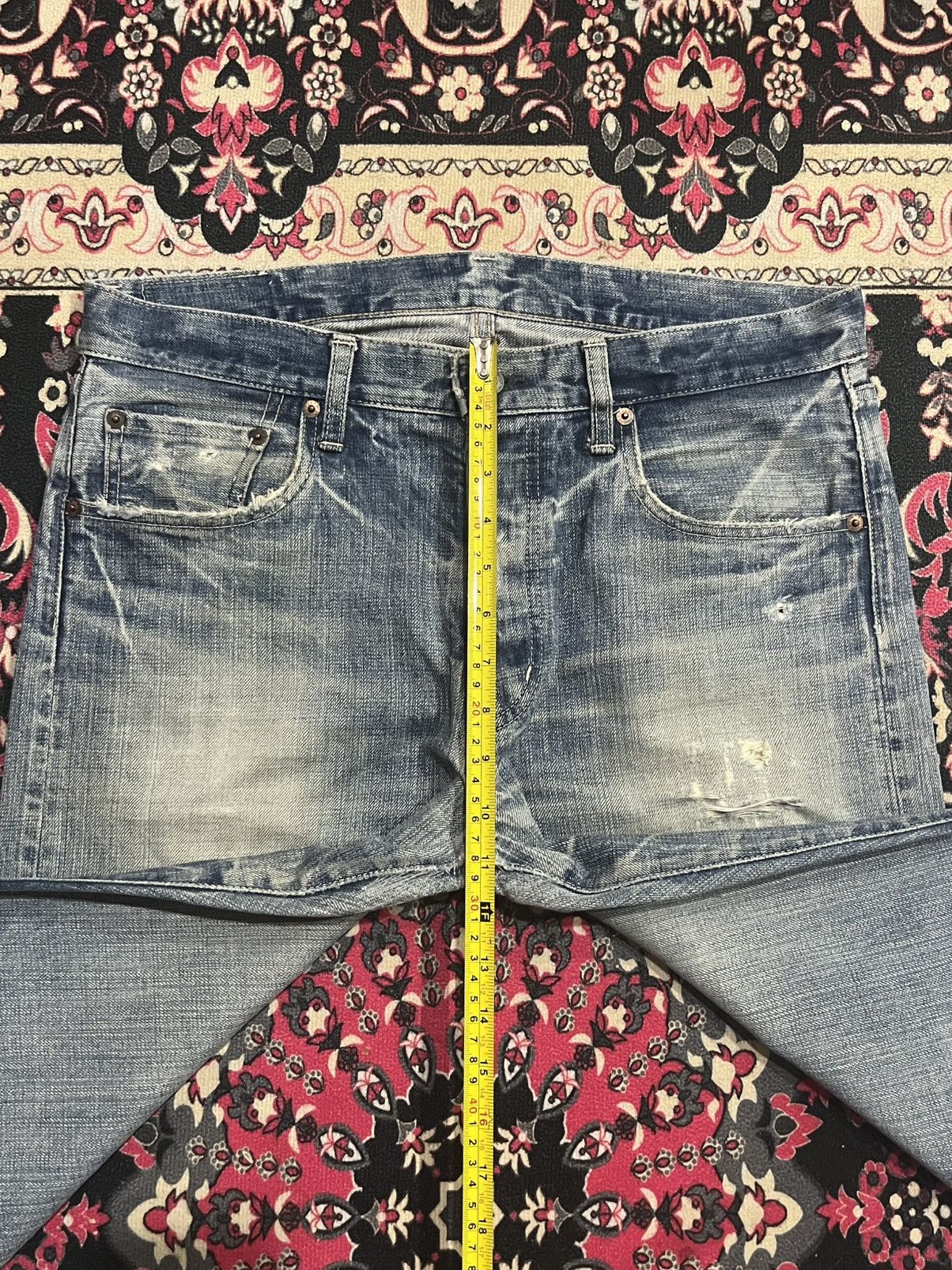 Spellbound ⚡️Distressed⚡️Vintage Japan Spellbound Whisker Blue Wash Jeans Size US 32 / EU 48 - 14 Thumbnail