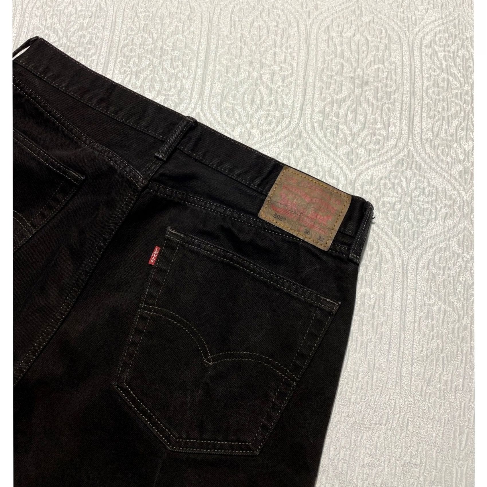 Levi's Levi's 505 Regular Fit Jeans Men Black Denim 36×32 Straight 5-Pocket Denim Pants W36 L32 Size US 36 / EU 52 - 2 Thumbnail