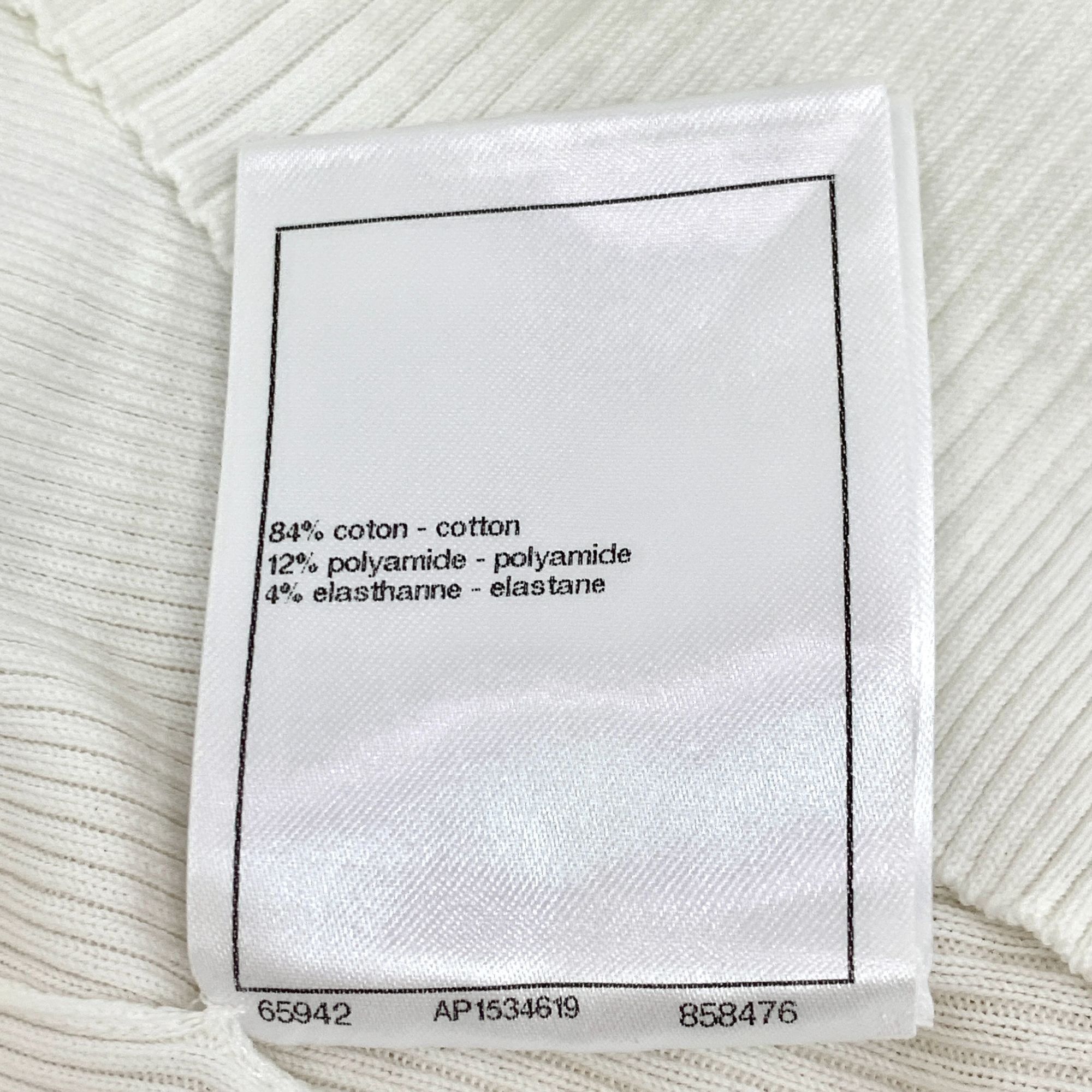 Chanel Chanel White Ribbed Cotton Blend Sleeveless Knit Vest With L Size M / US 6-8 / IT 42-44 - 3 Thumbnail