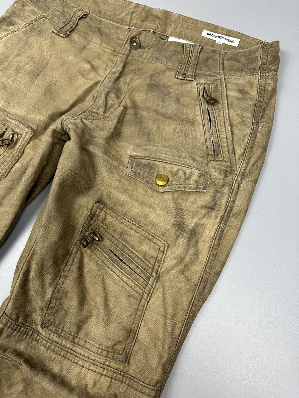 Japanese Brand × semanticdesign 🔥Sick🔥Semantic Design Multi Zipper Pocket Dusty Looked Pants Size US 32 / EU 48 - 8 Thumbnail