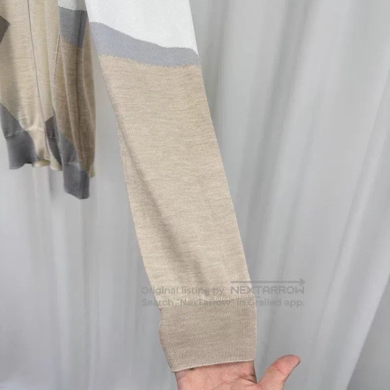 Hermes Hermes Geometric color block cashmere zipper knit jacket Size US S / EU 44-46 / 1 - 4 Thumbnail