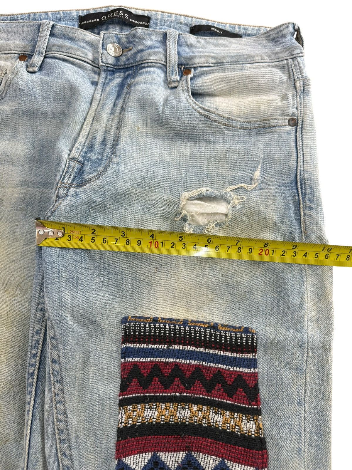 Guess Vintage Guess Patchwork Destressed Jeans Size US 34 / EU 50 - 13 Thumbnail