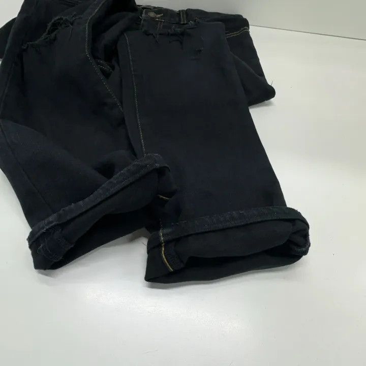 Saint Laurent Paris Yves Saint Laurent Black Distressed Denim Pants-2507 Size US 31 - 4 Thumbnail