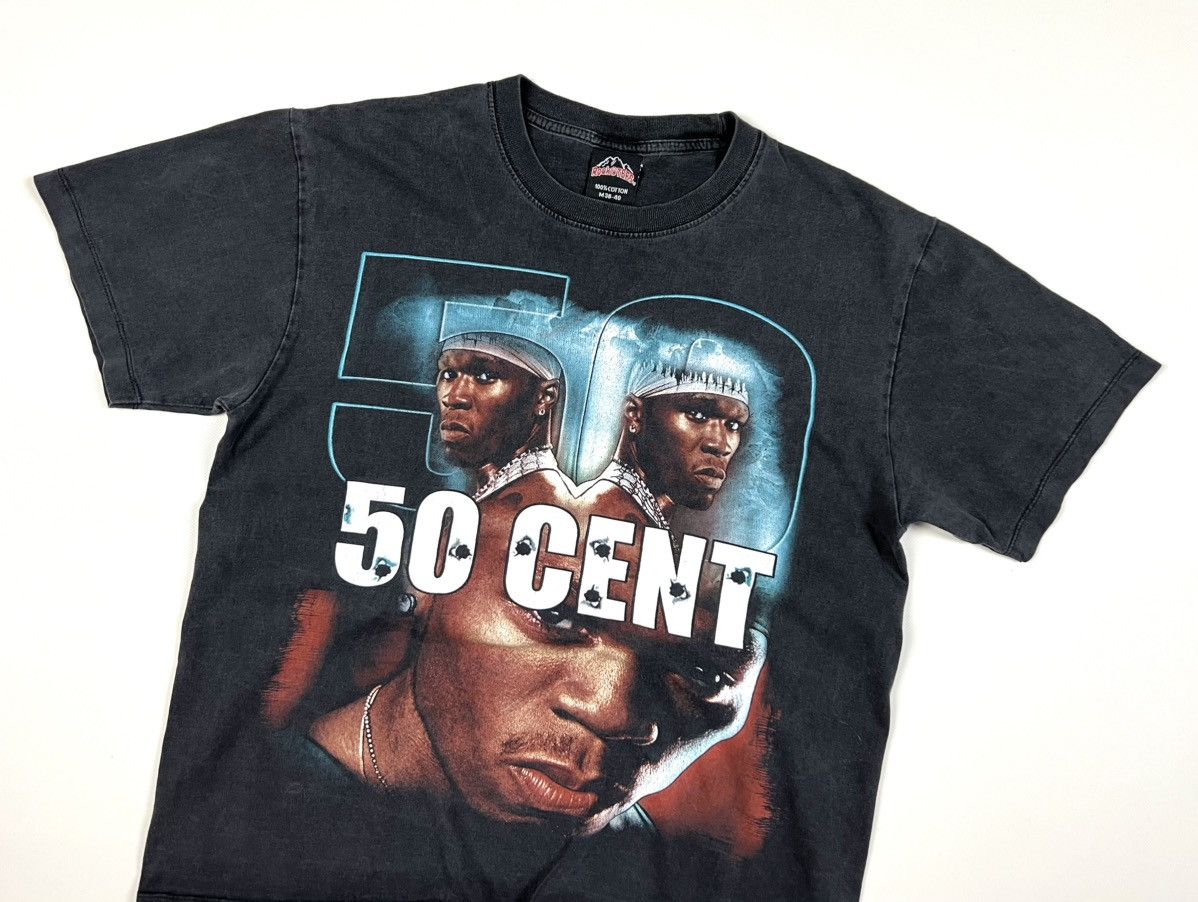 50 Cent × Rap Tees × Vintage Vintage 50 Cent Reverse logo Rap Hip Hop T Shirt Size S/M Size US M / EU 48-50 / 2 - 5 Thumbnail