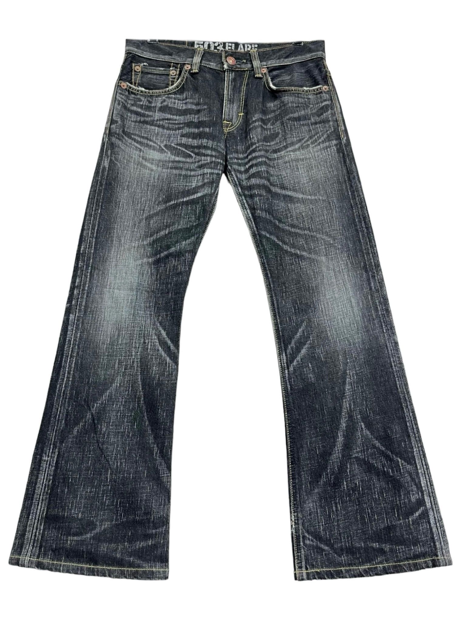 Edwin 🔥DOPE FLARE! VERY RARE Black EDWIN BLUE TRIP Made In JAPAN Size US 29 - 1 Thumbnail