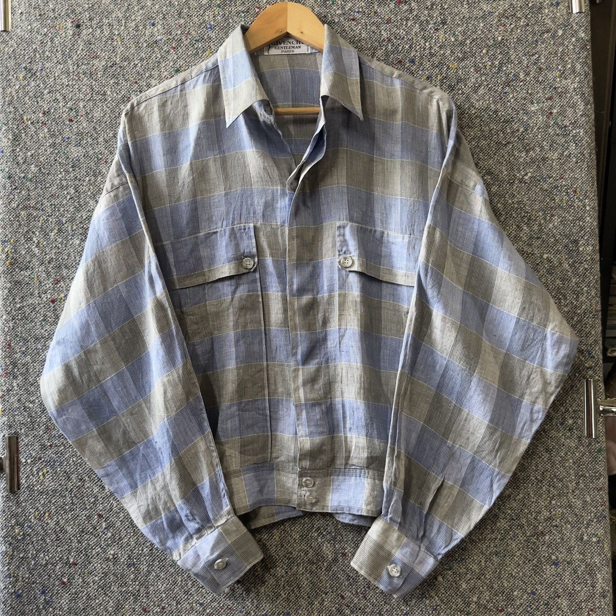 Givenchy Vintage Givenchy Gentleman Linen Plaid Blouson Jacket L⁠ Size US L / EU 52-54 / 3 - 2 Thumbnail
