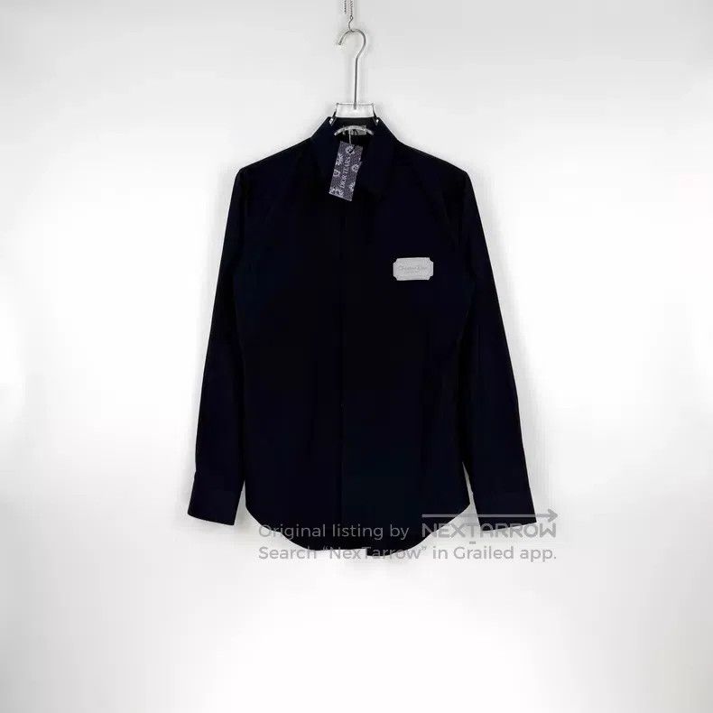Dior Dior Size 38 Dark blue embroidered badge shirt Size US XXS / EU 40 - 3 Thumbnail