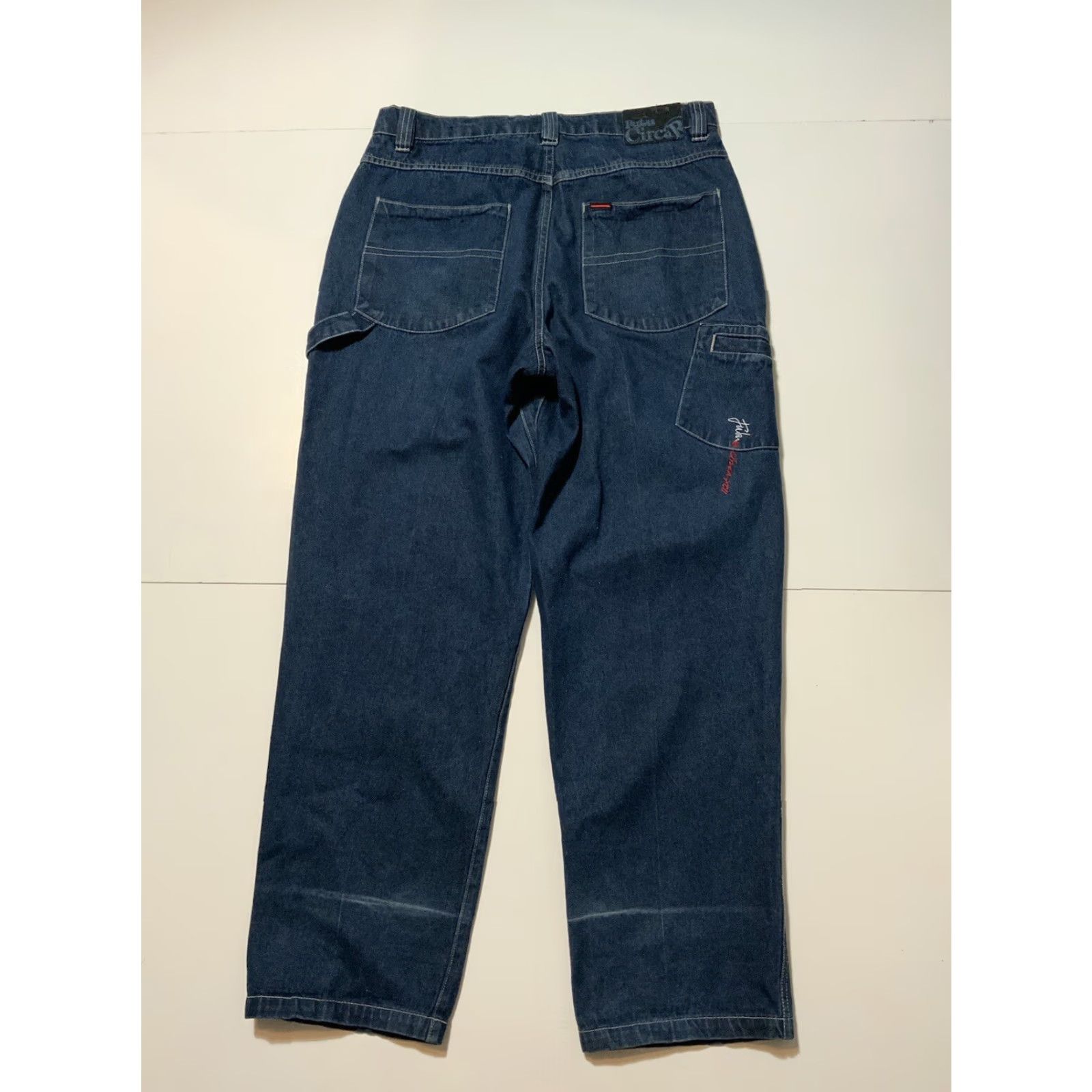 Fubu VINTAGE FUBU The Collection Utility Carpenter Baggy Denim Jeans 34 Mens 90s 2000s Y2K Blue Denim Loose Fit 33in Inseam Size US 34 / EU 50 - 3 Thumbnail