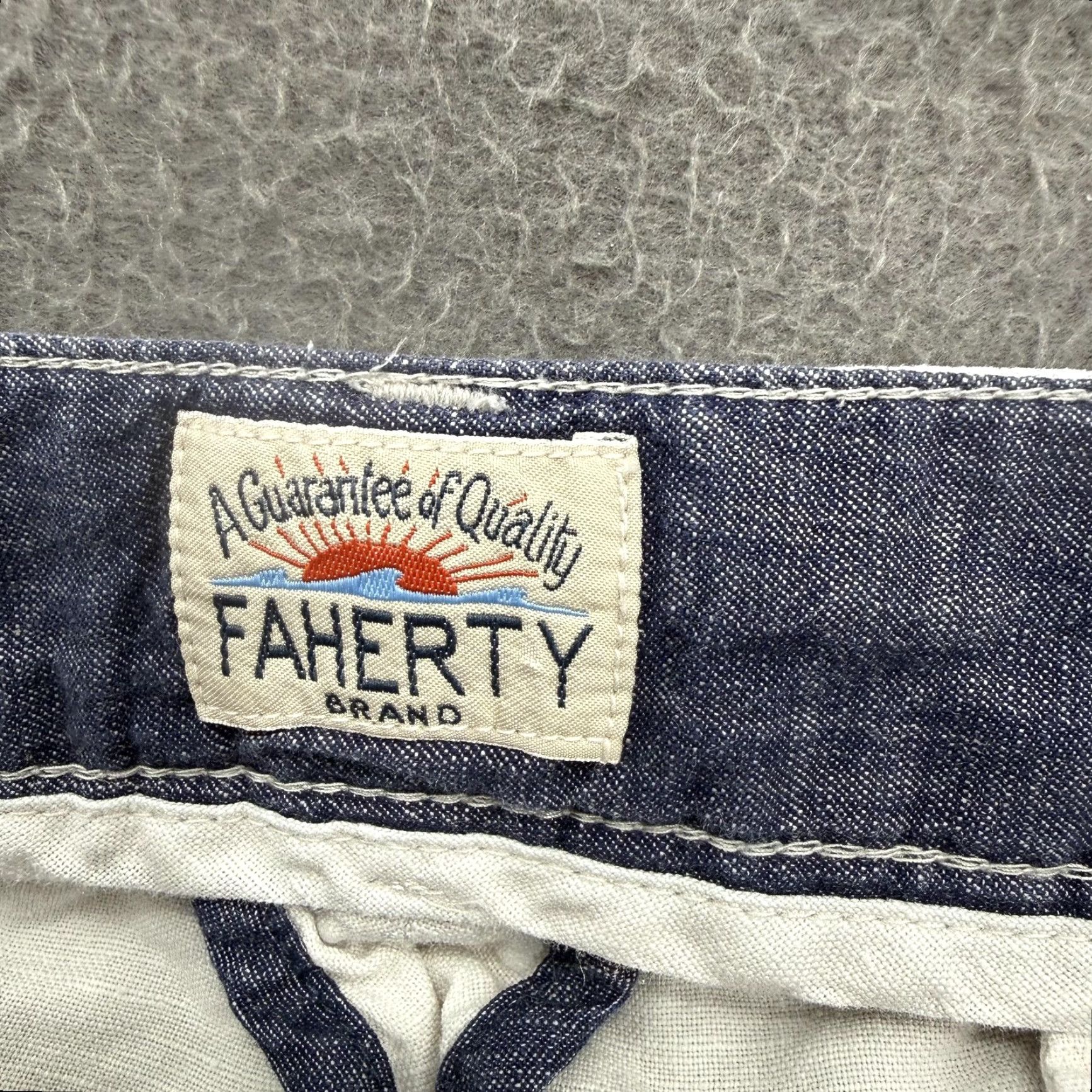 Faherty Faherty Shorts Mens 29 Beige Chino Drawstring 9 Inseam Beach Casual Vacation Size US 29 - 3 Thumbnail