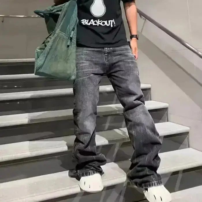 Japanese Brand Wide leg Harajuku Baggy Flared Trousers Oversize Style Y2K Size US 32 / EU 48 - 2 Thumbnail