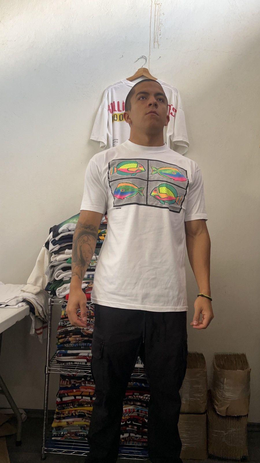 Arts & Science 90s Fish Psychedelic Single Stitch Animal Nature Tee Size US XL / EU 56 / 4 - 2 Thumbnail