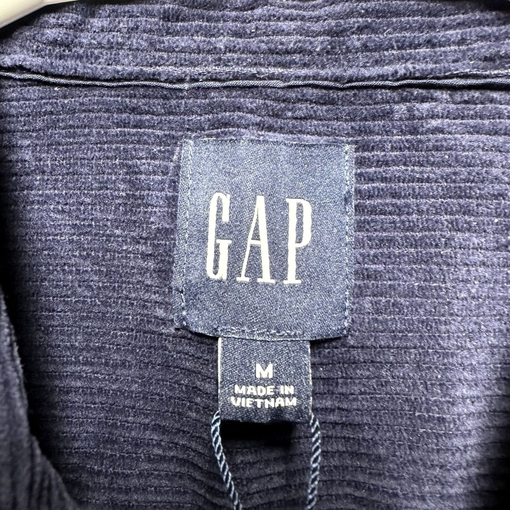Gap GAP Shirt Mens Medium Navy Blue Corduroy Button Up Long Sleeve NWT Size US M / EU 48-50 / 2 - 6 Thumbnail
