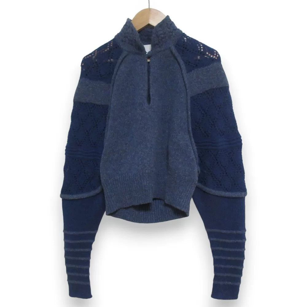Other Blue Laced High-neck Knitted Sweater Size M / US 6-8 / IT 42-44 - 1 Thumbnail