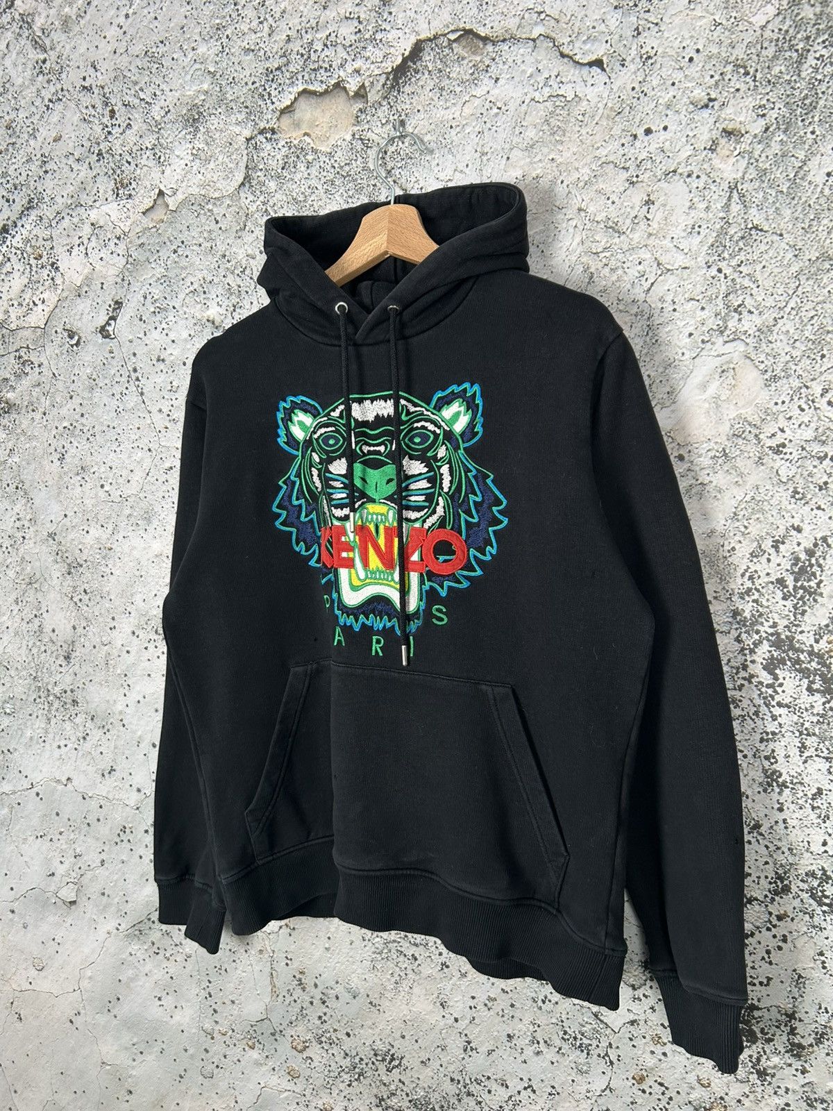 Designer Kenzo Paris Embroidered Tiger Black Hoodie Designer Vintage Size US S / EU 44-46 / 1 - 2 Thumbnail