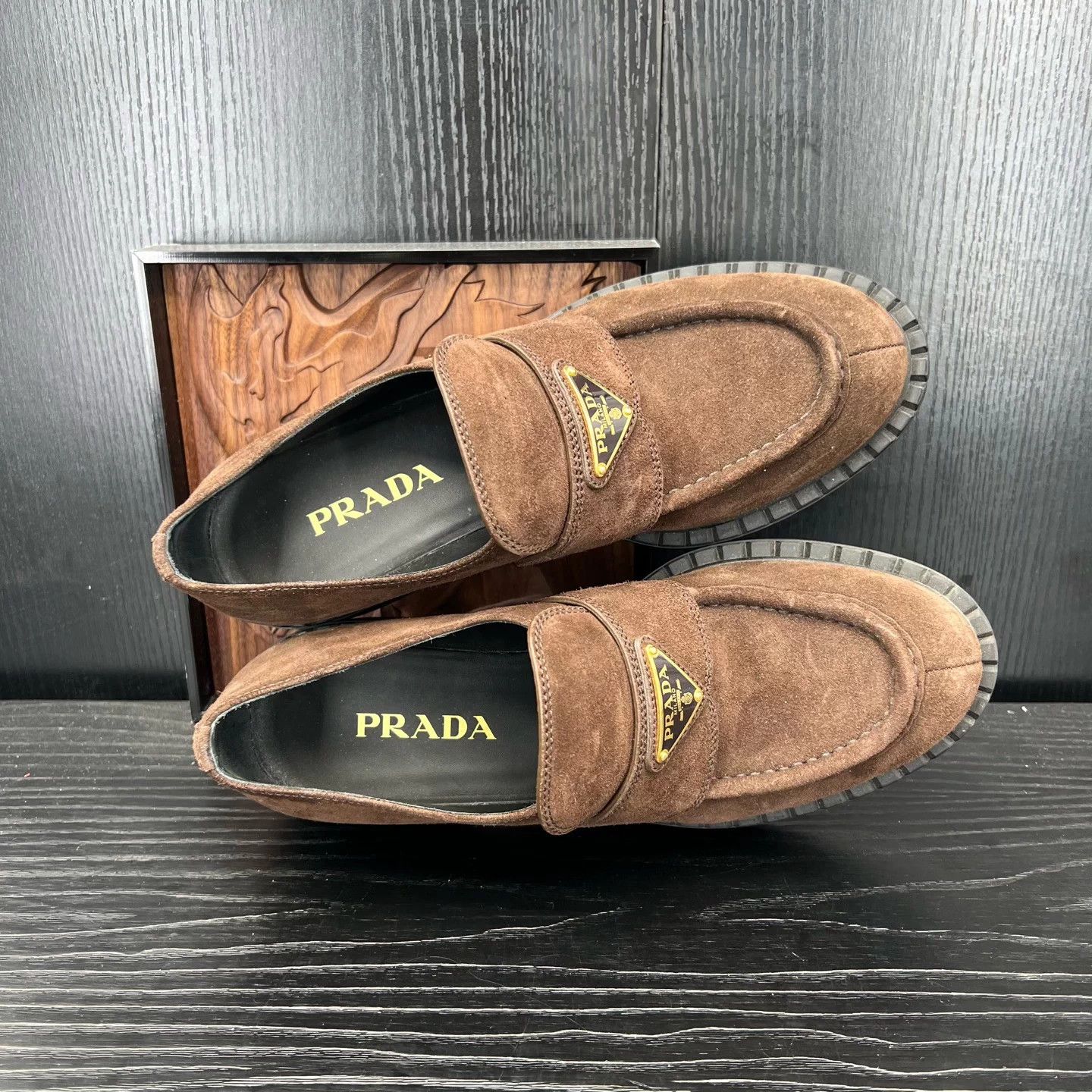 Prada Prada Choc Brown Loafers 40 Near Mint Original Box Size US 7 / EU 40 - 2 Thumbnail