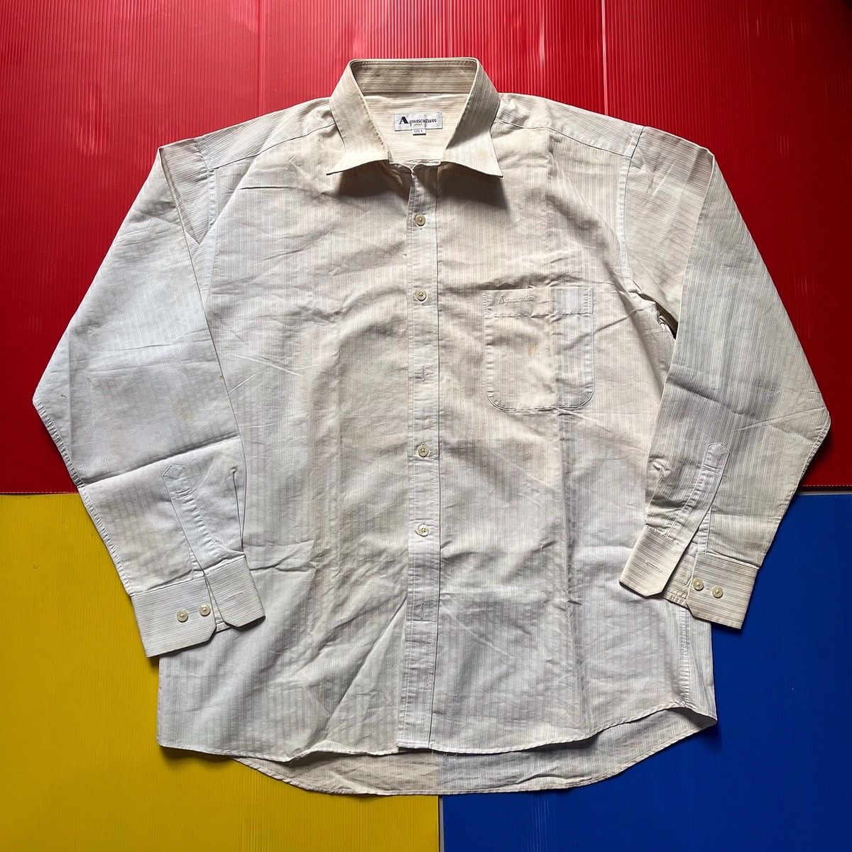 Aquascutum × Other UK Vintage Aquascutum of london Shirt long sleeve White stripes Size US XL / EU 56 / 4 - 1 Thumbnail