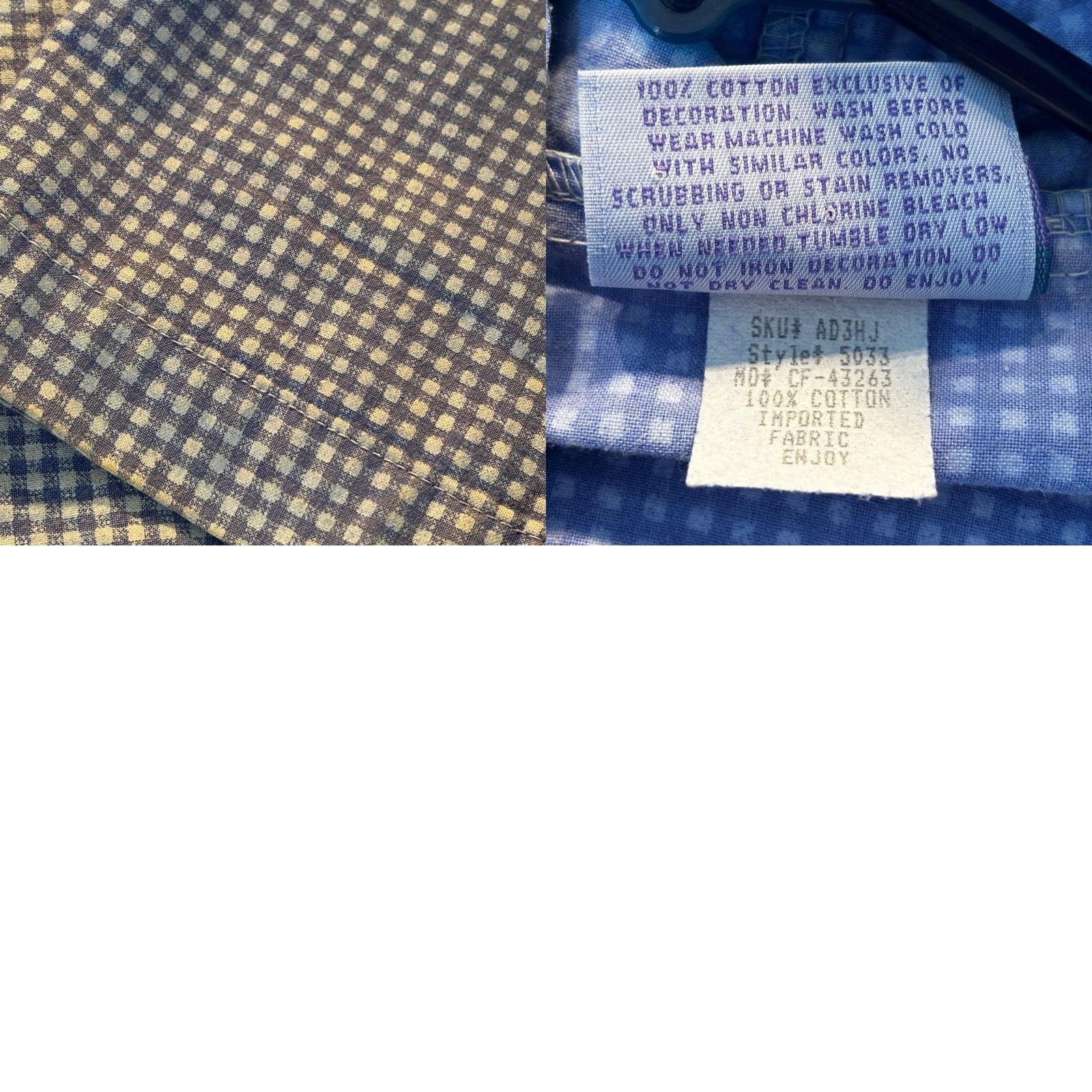 Vintage VINTAGE Fresh Produce Hoodie Full Zip Lightweight 100% Cotton Unisex Adults L Blues Periwinkle Gingham Jacket USA 80s 90s Mens Womens Size L / US 10 / IT 46 - 8 Thumbnail