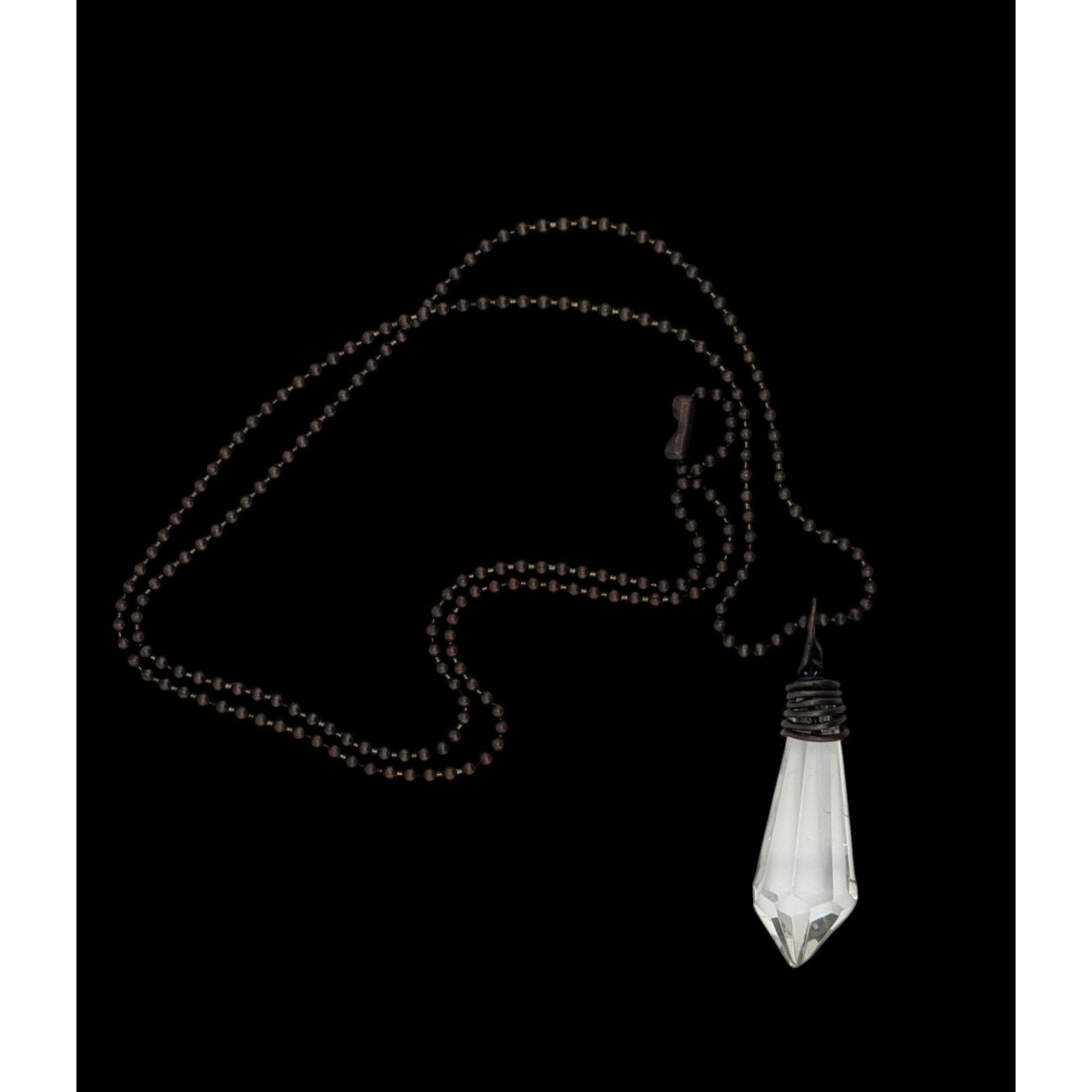 Handmade Handmade Whimsical Crystal Teardrop Prism Necklace With Copp Size ONE SIZE - 2 Thumbnail