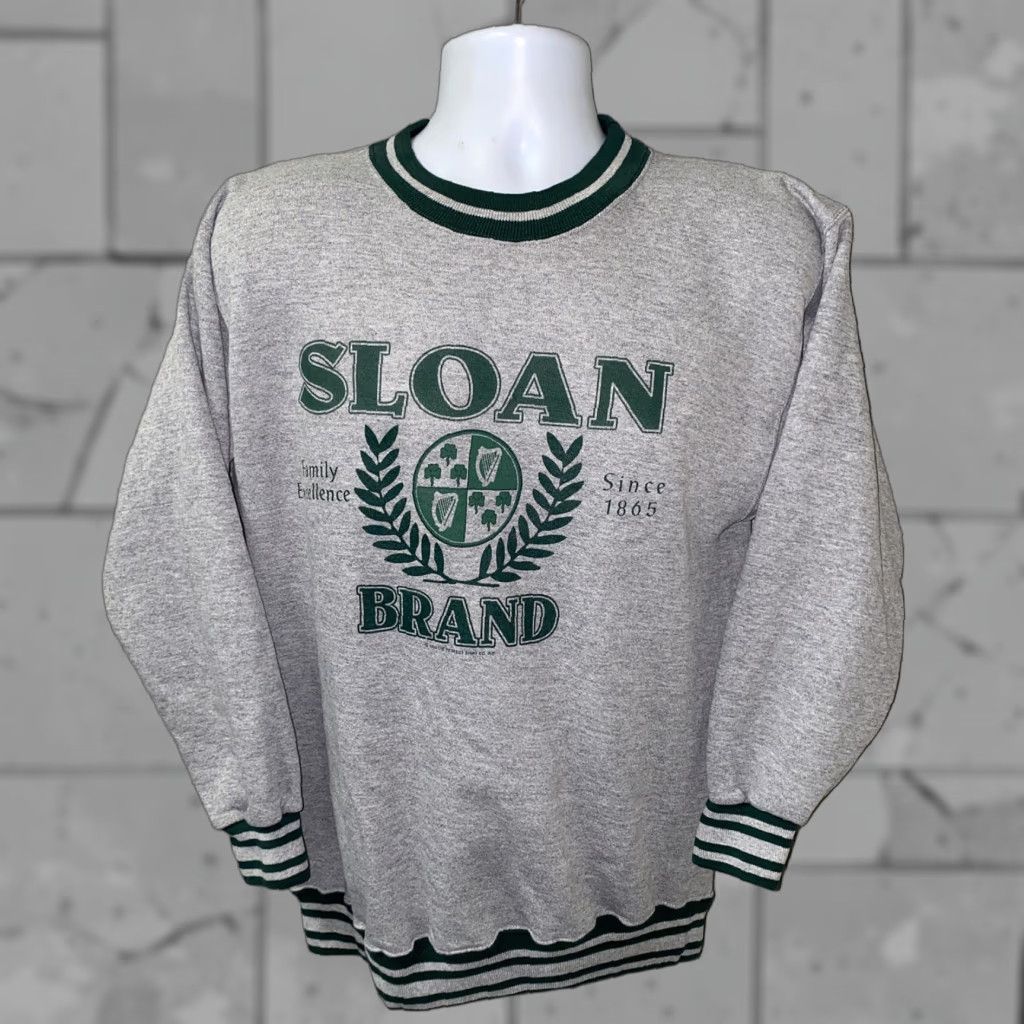 J Brand VTG Signal Sports Mens Gray/Green Sloan Brand Fleece Lined Sweatshirt Size M Size US M / EU 48-50 / 2 - 1 Thumbnail
