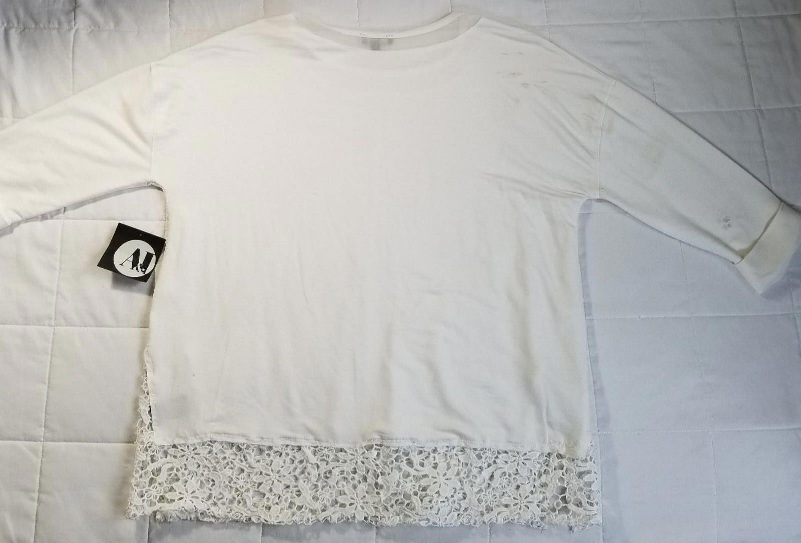 I Am Not A Human Being A&I White Long Sleeve Crocheted Eyelet Cuffs Size Small Size S / US 4 / IT 40 - 2 Thumbnail