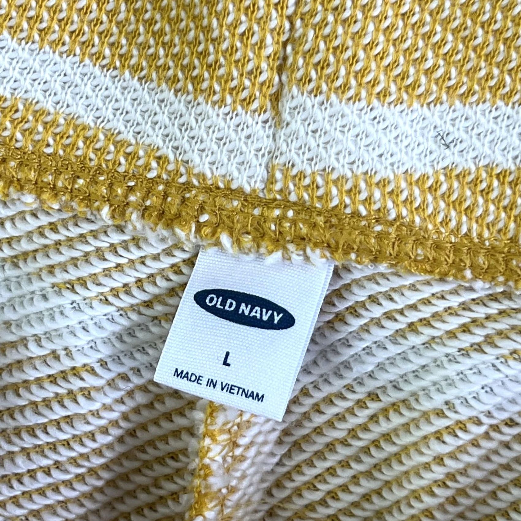 Old Navy Old Navy Shorts Womens Large Yellow Stripe Terry Sweat Drawstring UPF 50 Lounge Size 36" / US 14 / IT 50 - 3 Thumbnail