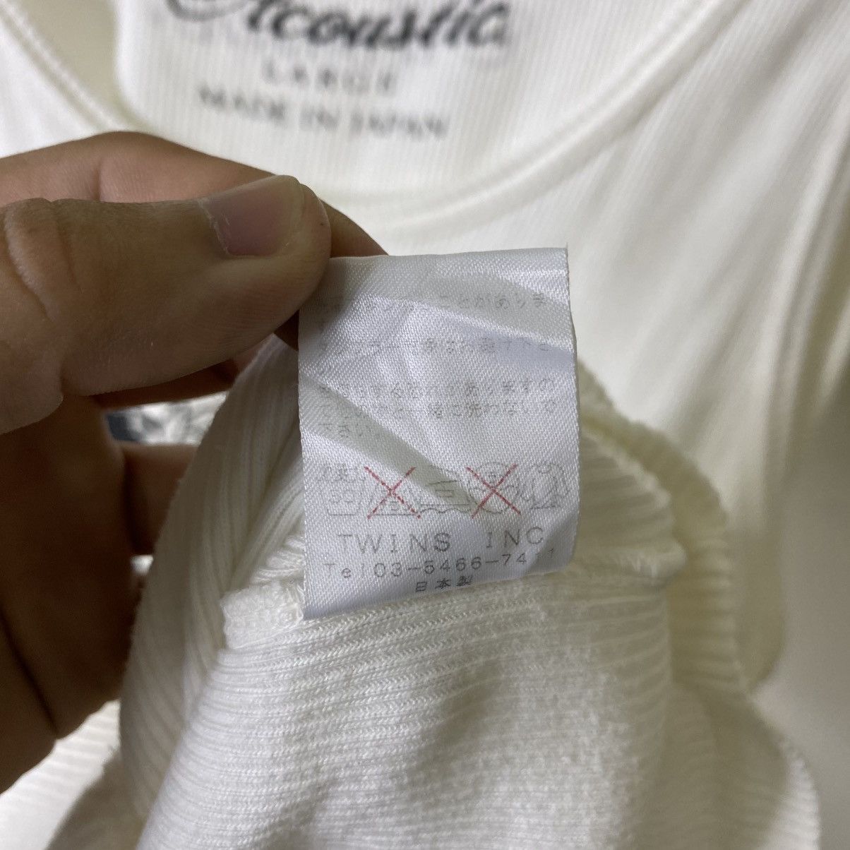 Japanese Brand Acoustic Wing Logo White Tank Top Made in Japan Size US M / EU 48-50 / 2 - 5 Thumbnail