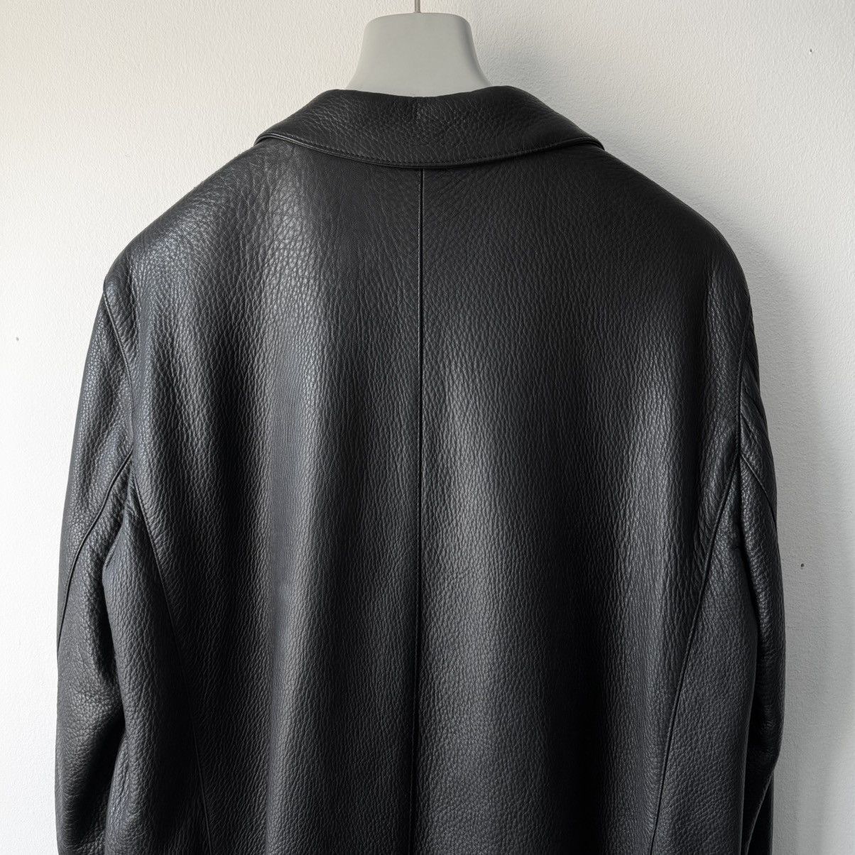 Prada Prada 2000’s Black Deer Leather Insulated Overcoat Size US M / EU 48-50 / 2 - 7 Thumbnail