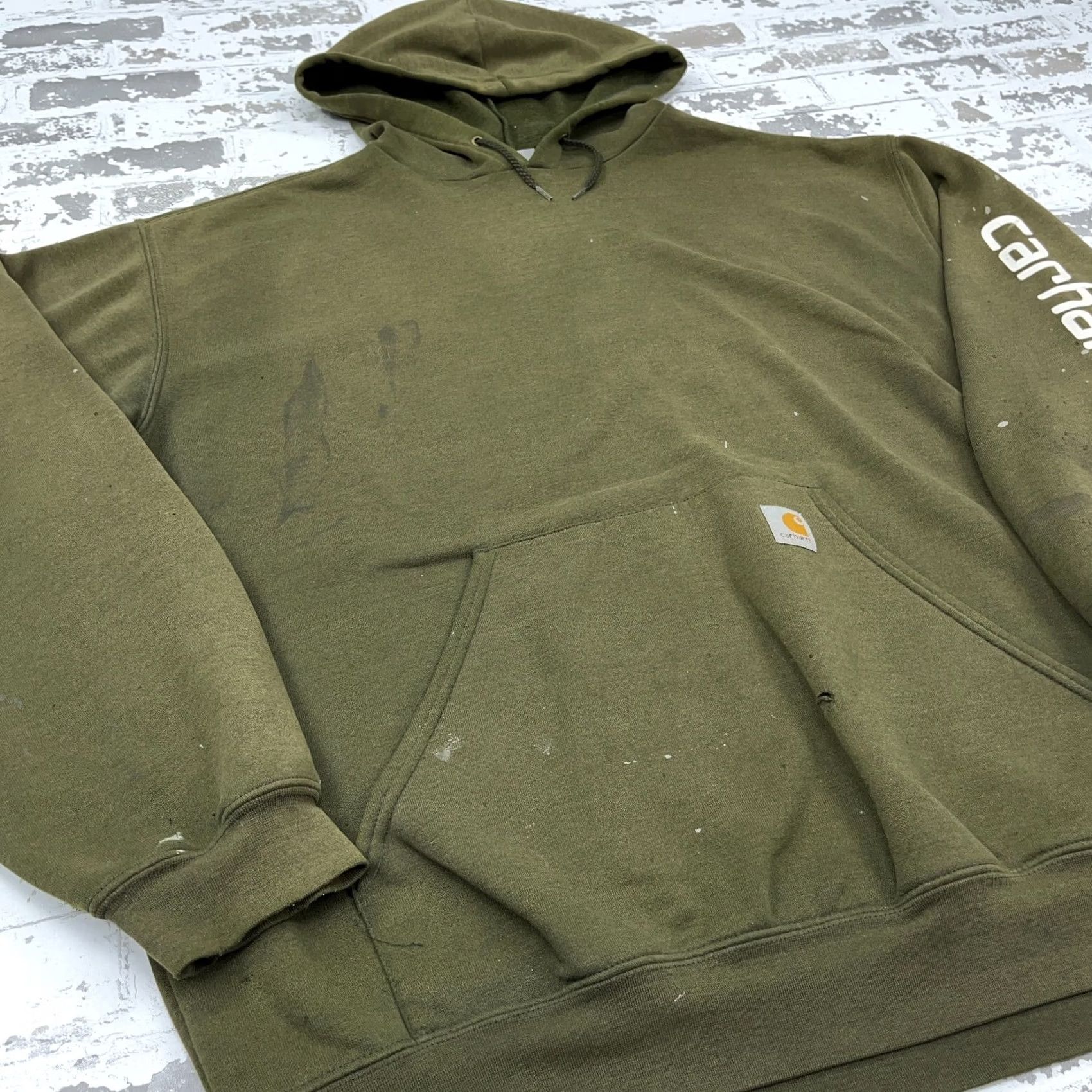 Carhartt Vintage Carhartt Hoodie Men XL Green Sweatshirt Sun Faded Thrashed Worn Y2K Size US XL / EU 56 / 4 - 3 Thumbnail