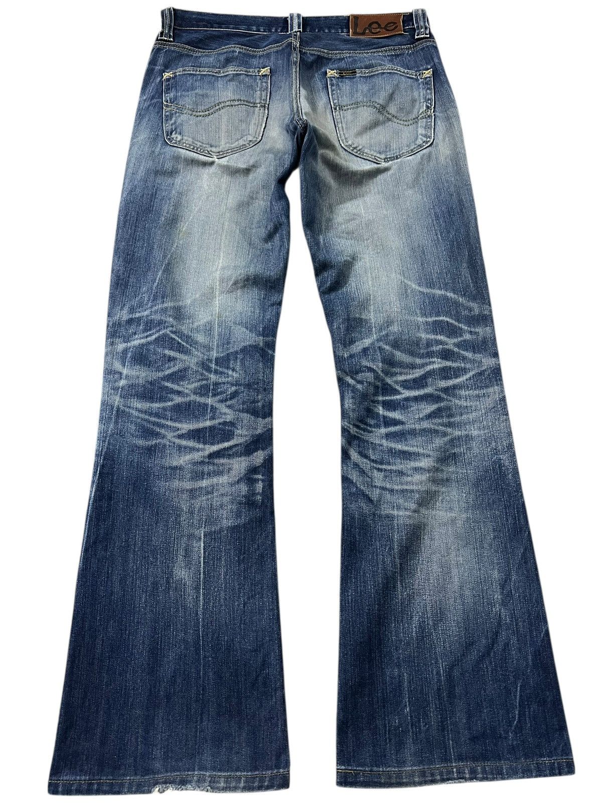 Japanese Brand × Jean × Lee 💥Flare💥Vintage Lee Rider Distressed Jean Size US 31 - 2 Thumbnail