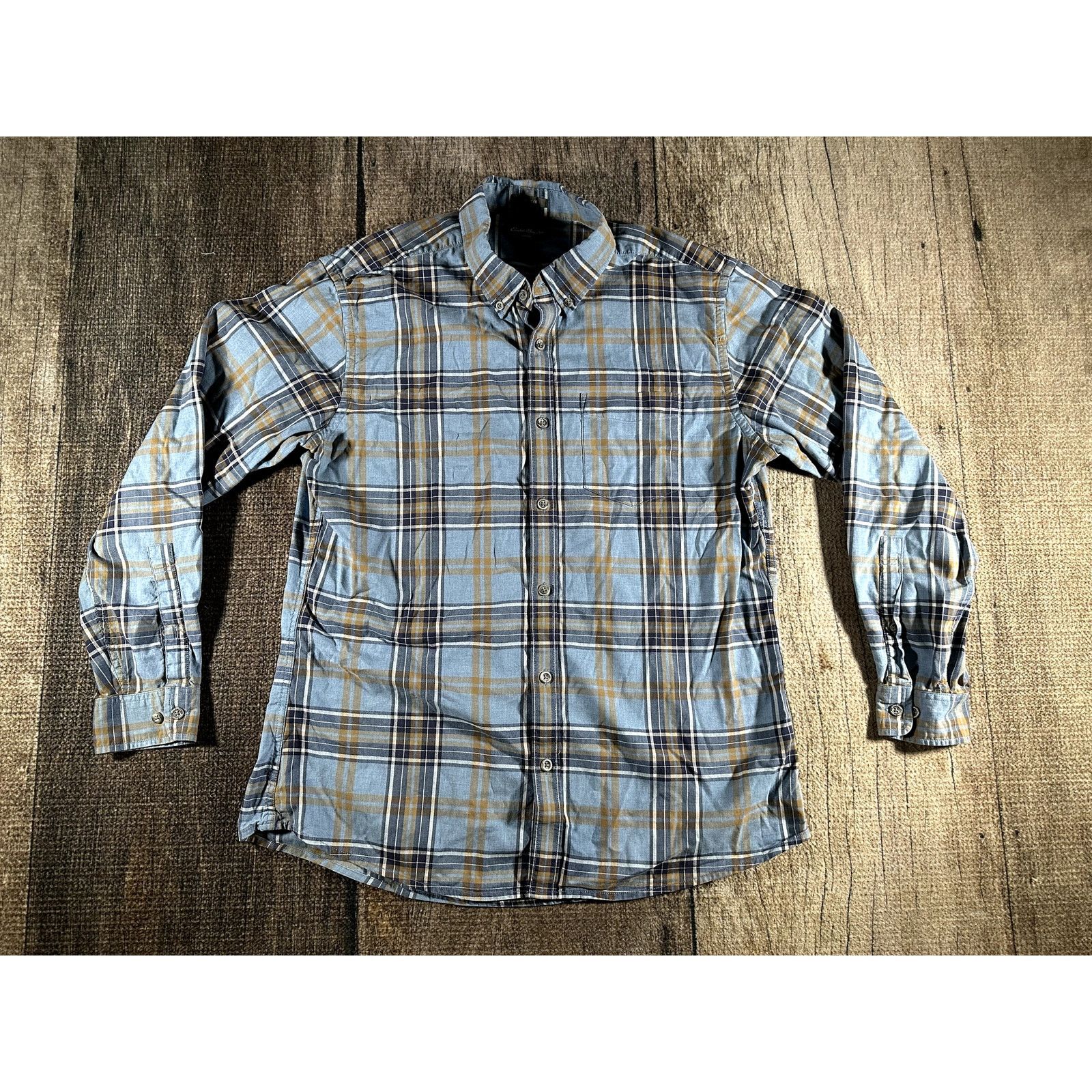 Eddie Bauer Eddie Bauer Mens Blue Plaid Flannel Button Up Pocket Shirt Size US L / EU 52-54 / 3 - 1 Thumbnail