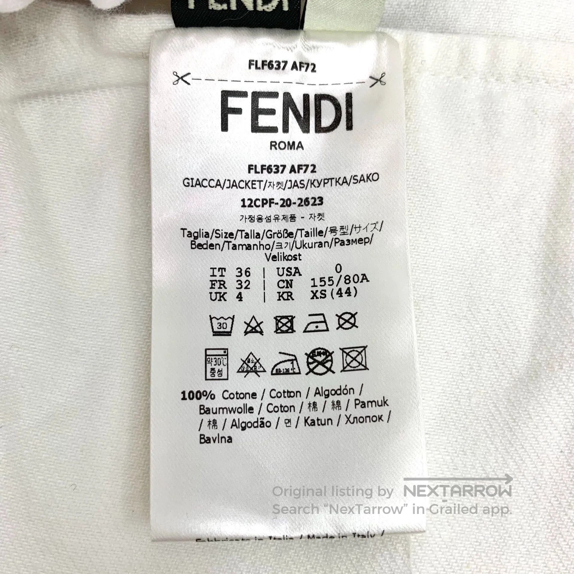 Fendi fendi white pocket embossed cotton jacket. Size US XS / EU 42 / 0 - 7 Thumbnail