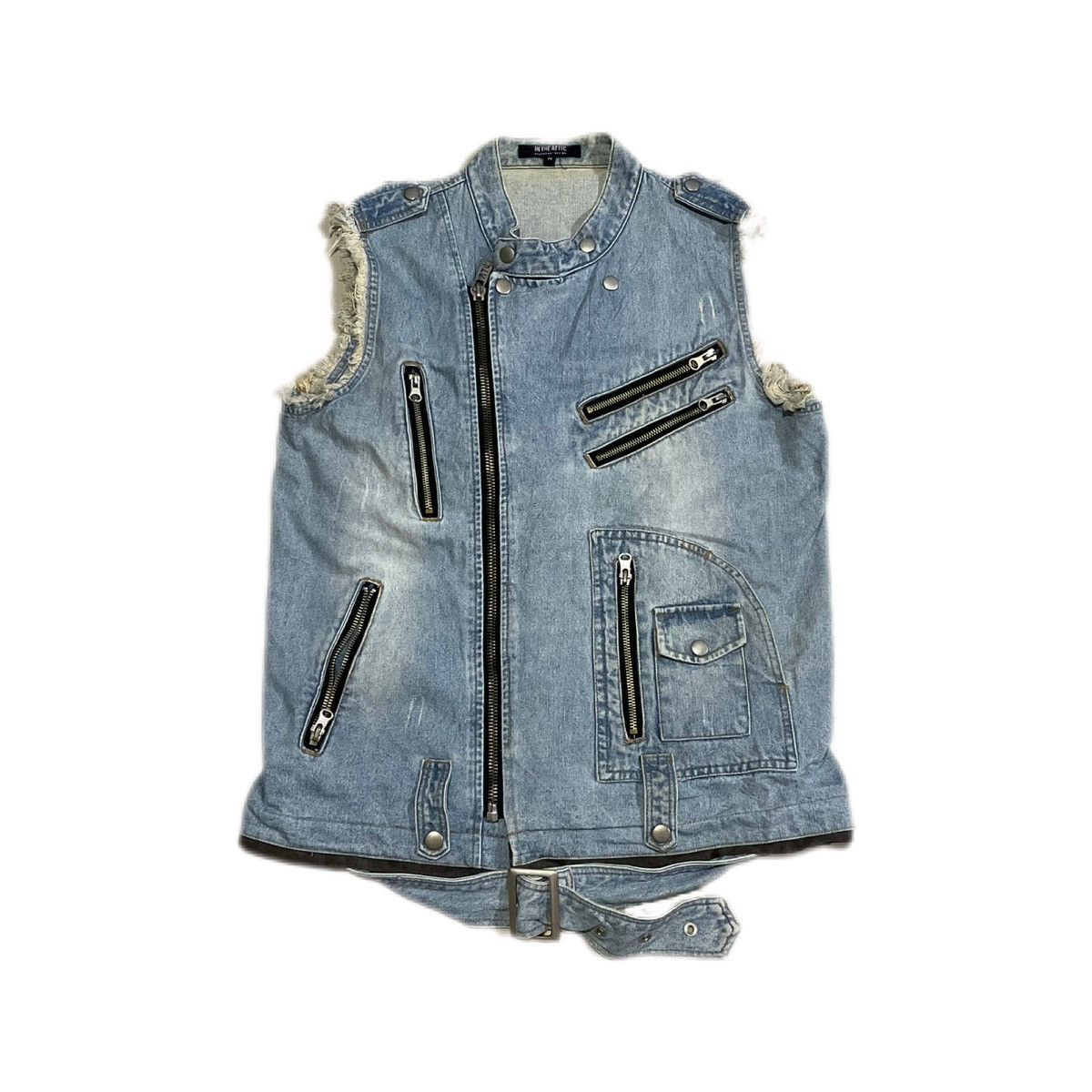 Hysteric Glamour × Japanese Brand × Seditionaries 🔥Sick Y2K In The Attic Punk Denim Vest Zipper Distressed Size US M / EU 48-50 / 2 - 1 Thumbnail