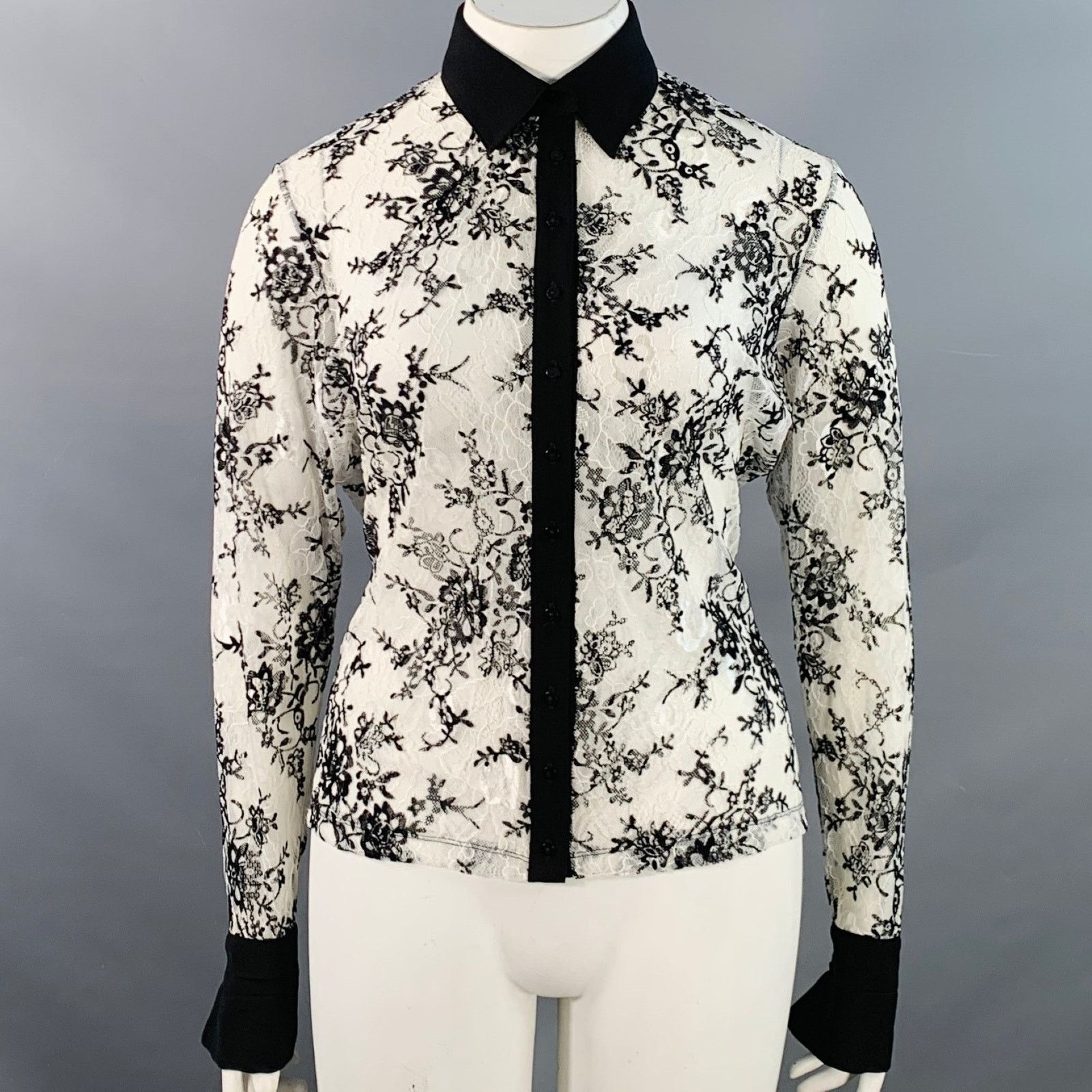 Other Solly White Black Polyamide Lace Burnout Contrast Trim Size XL / US 12-14 / IT 48-50 - 1 Thumbnail