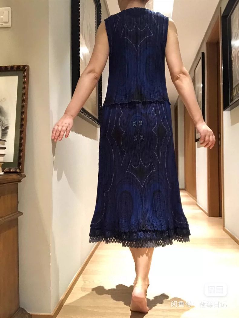Issey Miyake Issey Miyake size:2 Blue Middle Eastern printed style dres Size M / US 6-8 / IT 42-44 - 4 Thumbnail