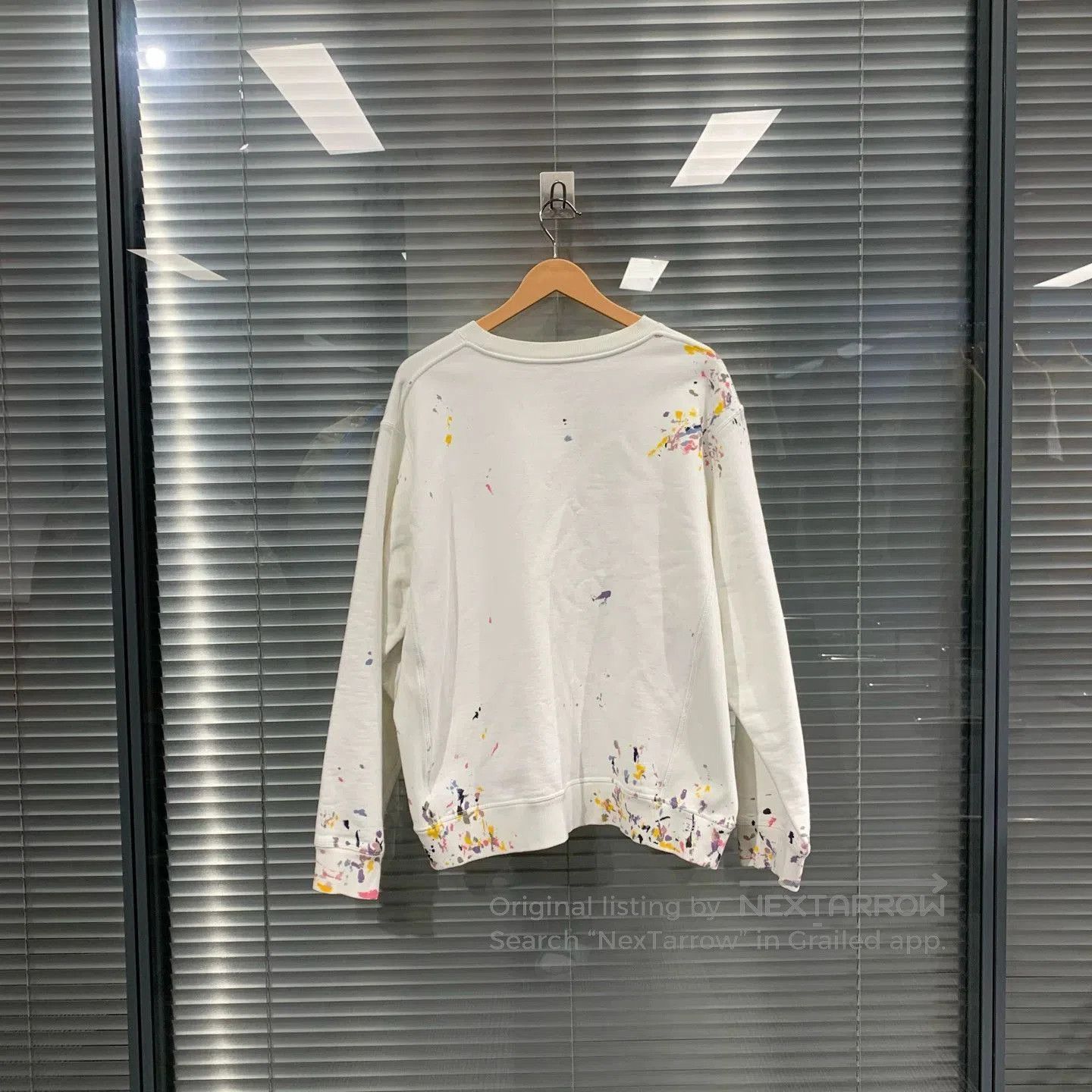 Dior White Paint Splatter Long Sleeve Sweatshirt. Size US XL / EU 56 / 4 - 2 Thumbnail