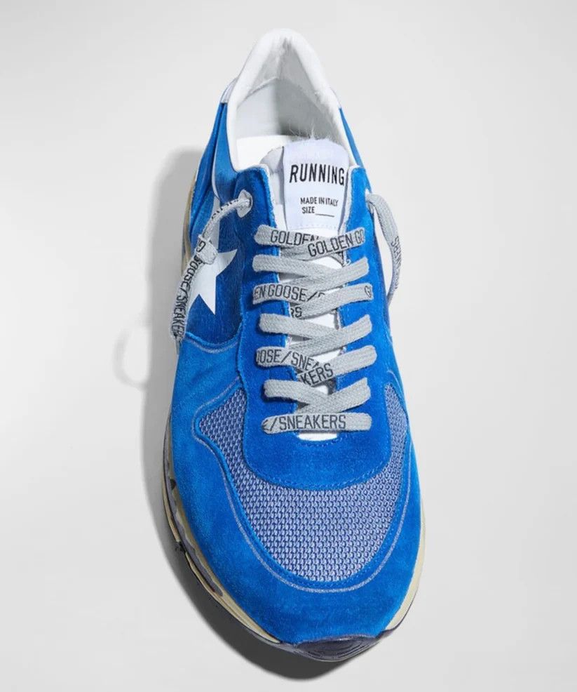Golden Goose o1w1db10625 Running Sole Mesh Satin Trainer Sneakers Size US 12 / EU 45 - 2 Thumbnail