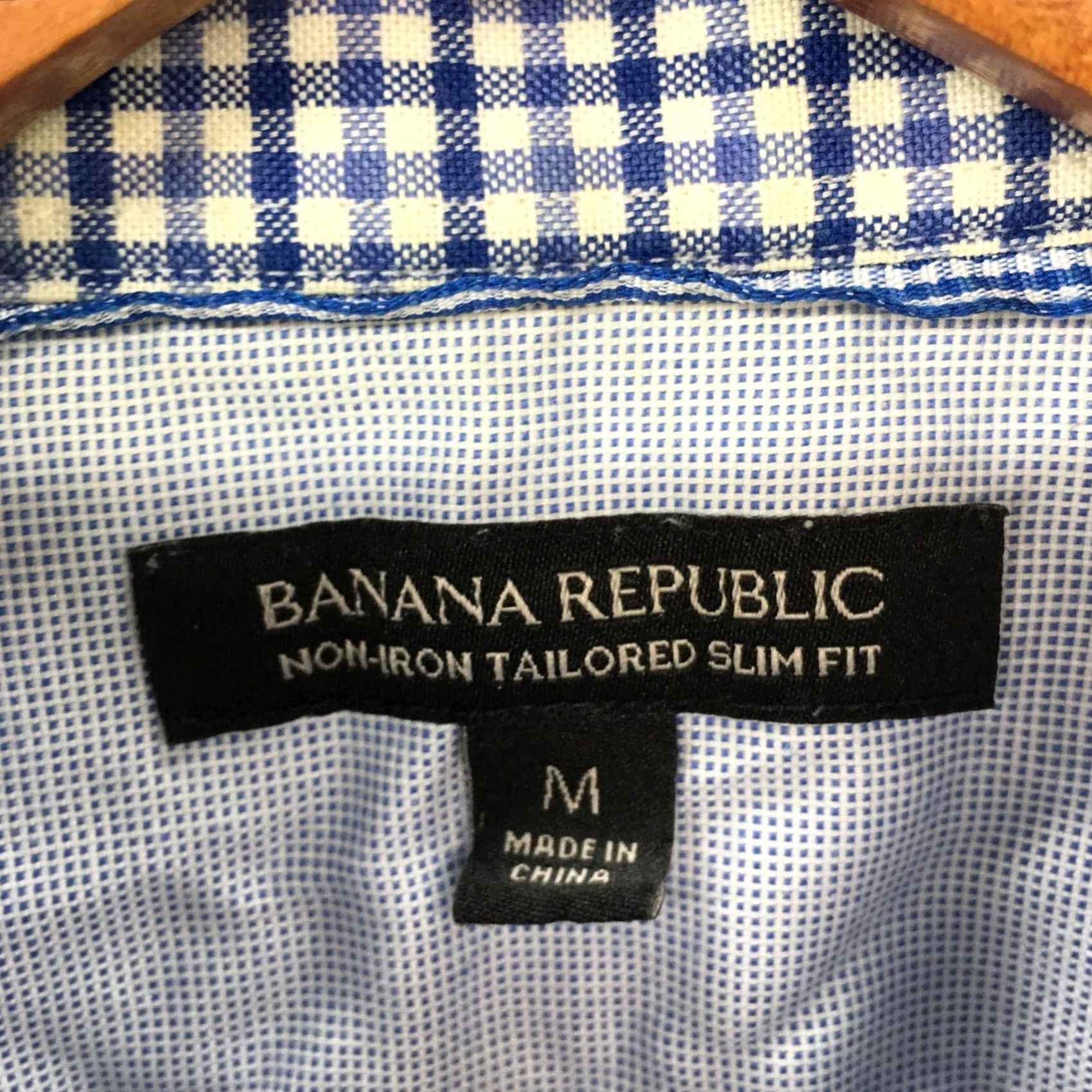 Banana Republic Banana Republic Dress Shirt Mens M Blue Check Cotton Collared Long Sleeve Casual Shirt Size US M / EU 48-50 / 2 - 7 Thumbnail