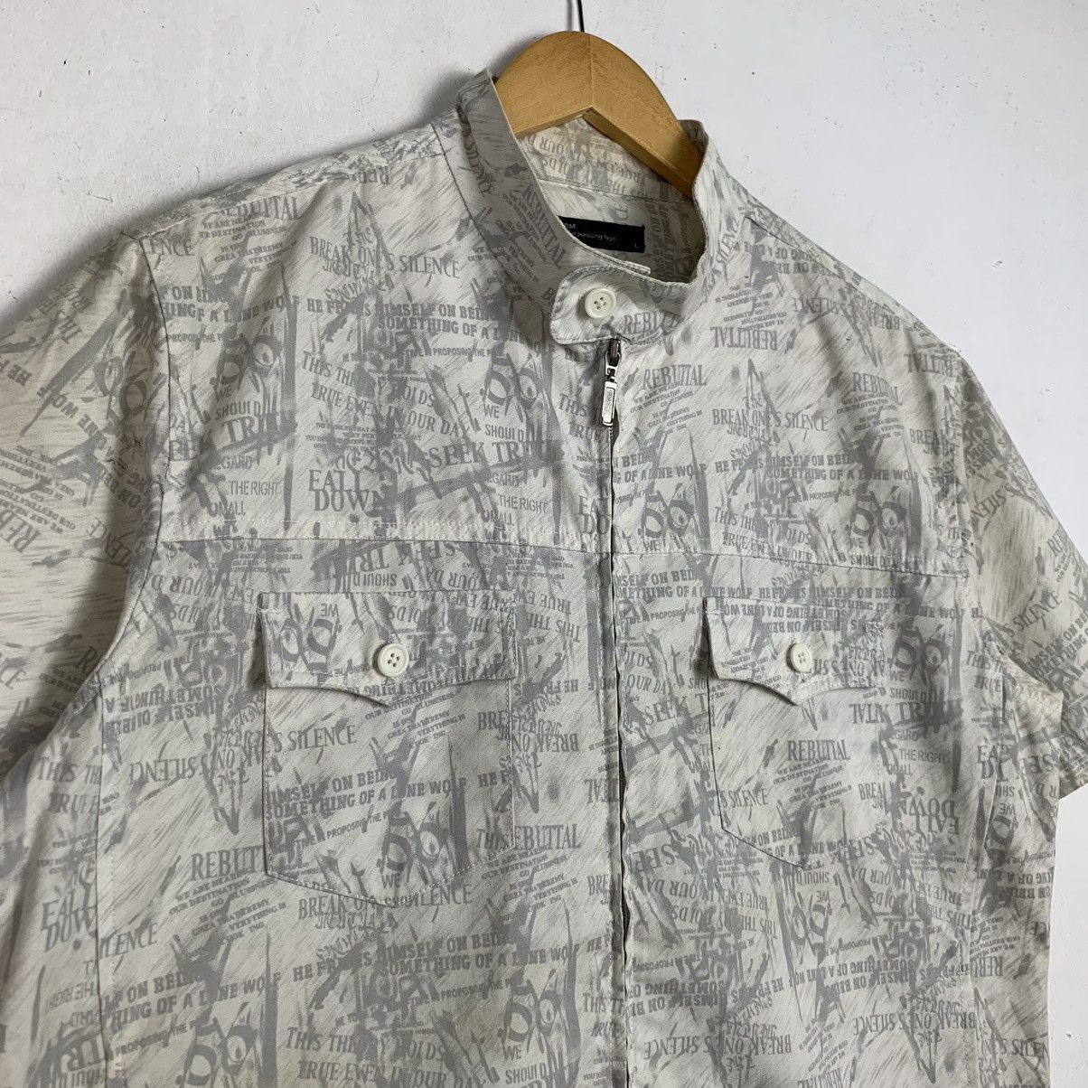 Designer × Vintage Vintage Moderm Printed Full Zip Shirt Size US L / EU 52-54 / 3 - 2 Thumbnail