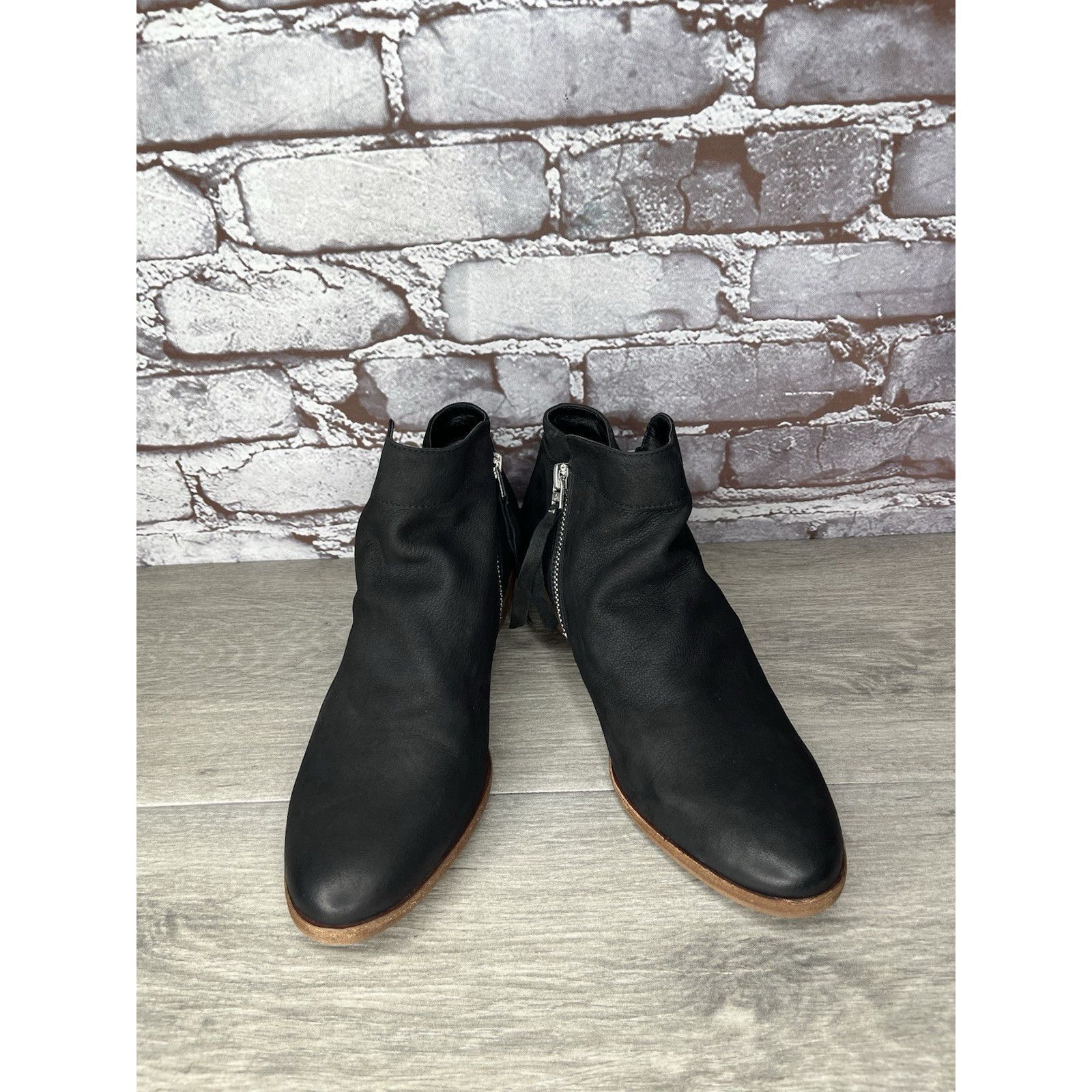 Sam Edelman SAM EDELMAN Packer Black Nubuck Leather Zip Ankle Boots Wome Size US 7.5 / IT 37.5 - 18 Thumbnail