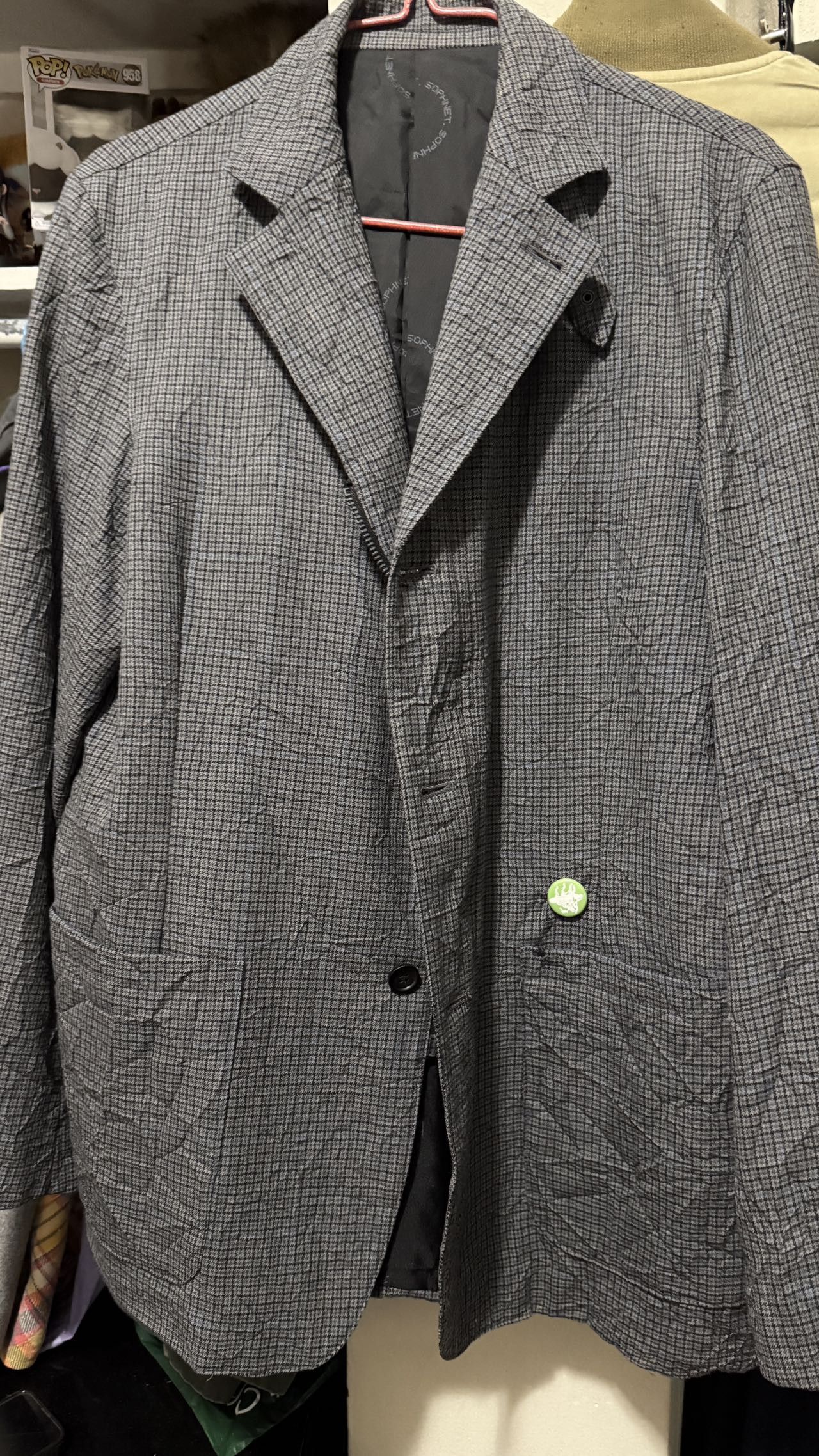 Sophnet. × uniform experiment Sophnet wool ISSEY-Wrinkled effect riri Zipper 3B Jacket L Size 38R - 5 Thumbnail