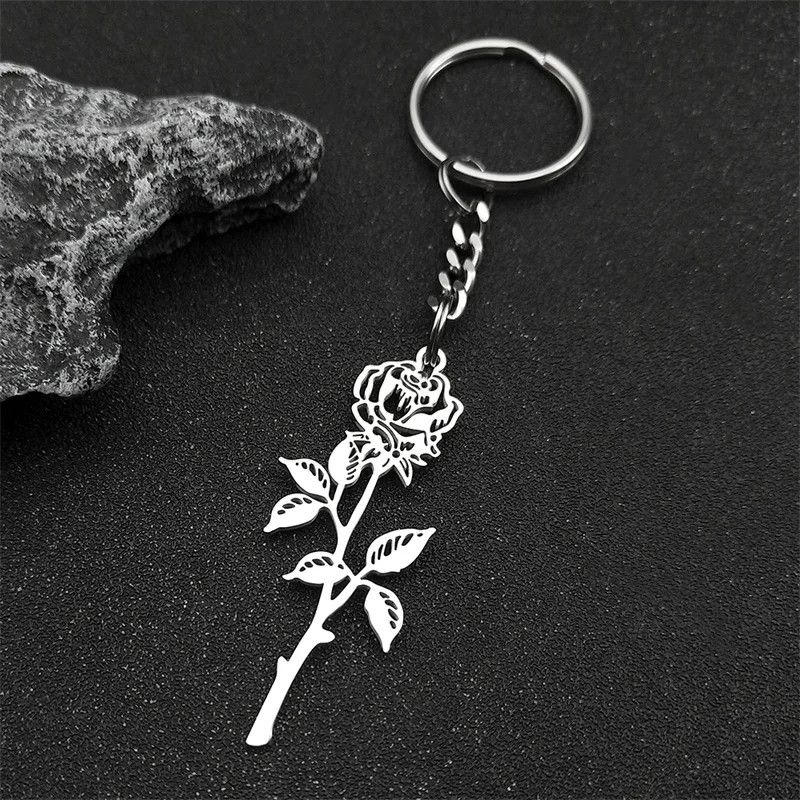 Other Rose Flower Pendant Key Chain Key Ring Jewelry Gift Size ONE SIZE - 1 Thumbnail