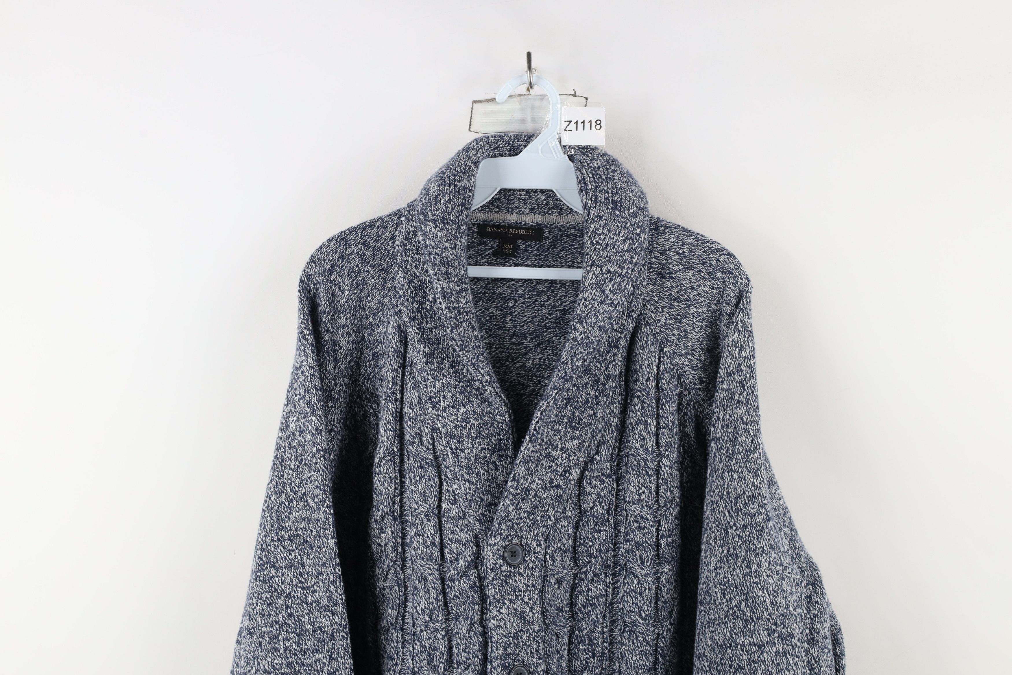 Banana Republic × Vintage Banana Republic Chunky Cable Knit Shawl Cardigan Sweater Size US XXL / EU 58 / 5 - 2 Thumbnail